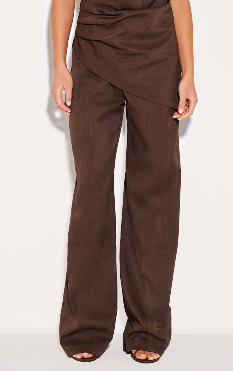 Chocolate Woven Wide Leg Pants Tailored