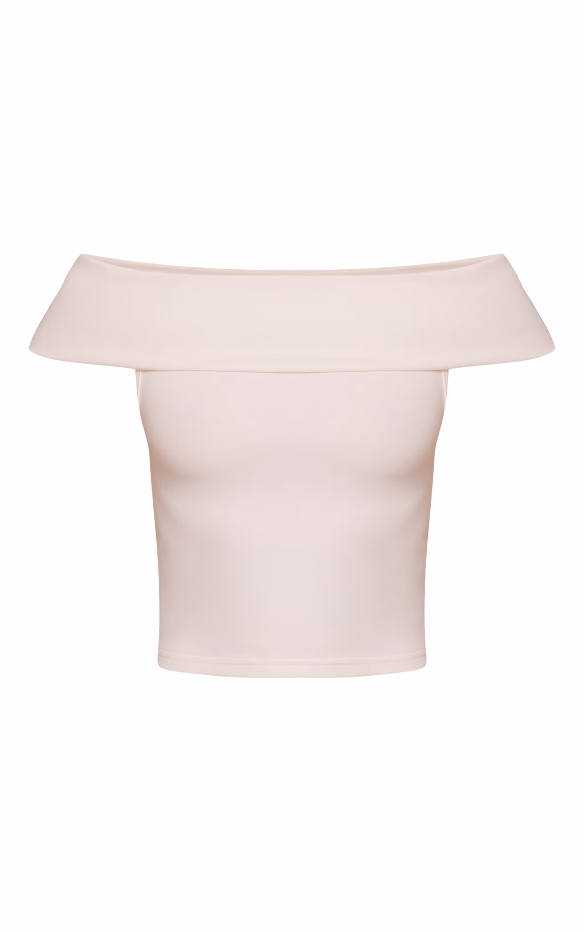 Cream Premium Soft Touch Asymmetric Shoulder Top