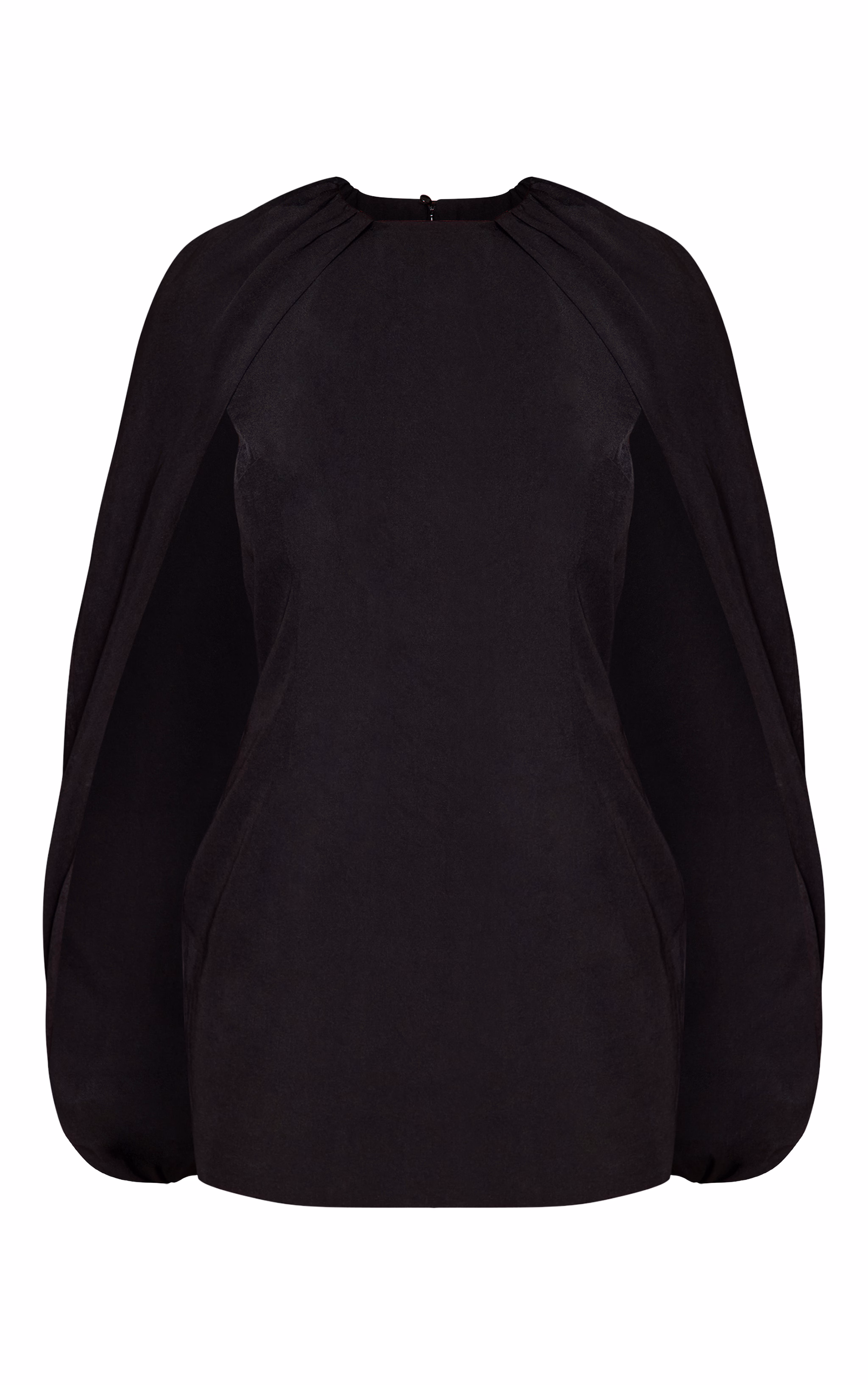 Black Woven Asymmetric Mini Bodycon Dress