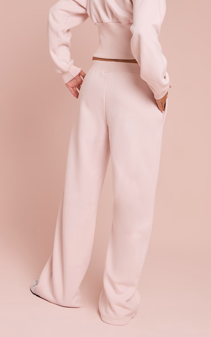 Baby Pink High Waist Straight Leg Sweatpants