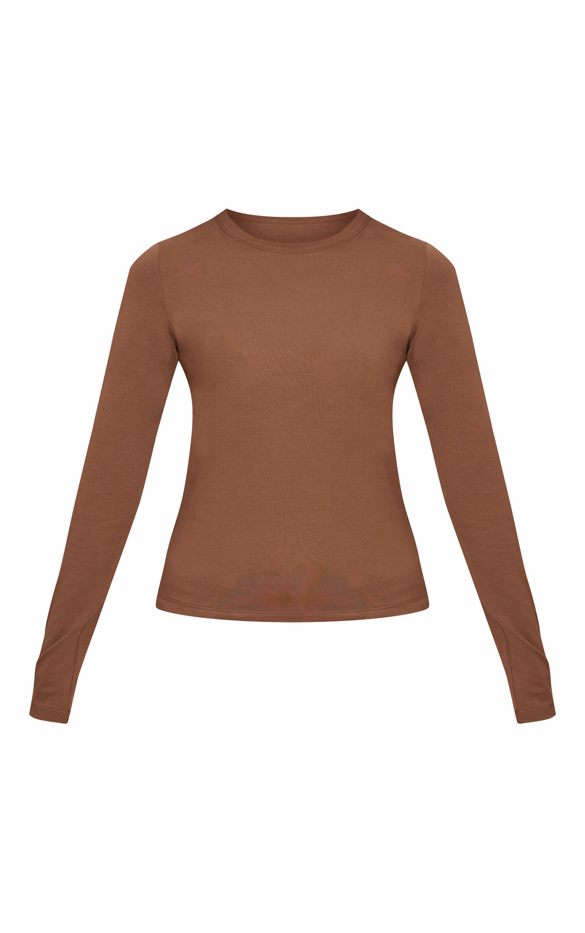 Mushroom Soft Cotton Crew Neck Longline Long Sleeve Top