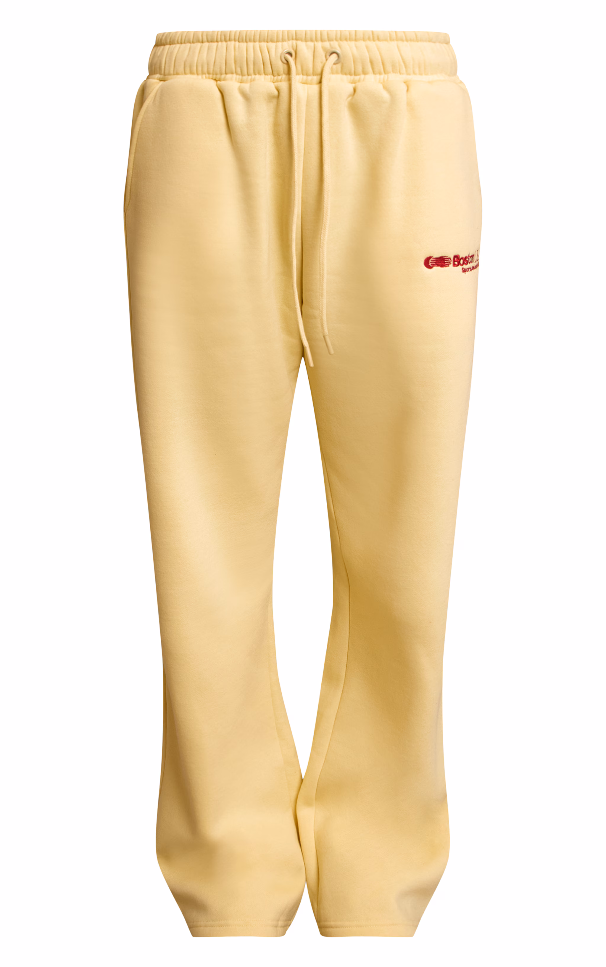 Butter Cream Wide Leg Boston Usa Embroidered Sweatpants