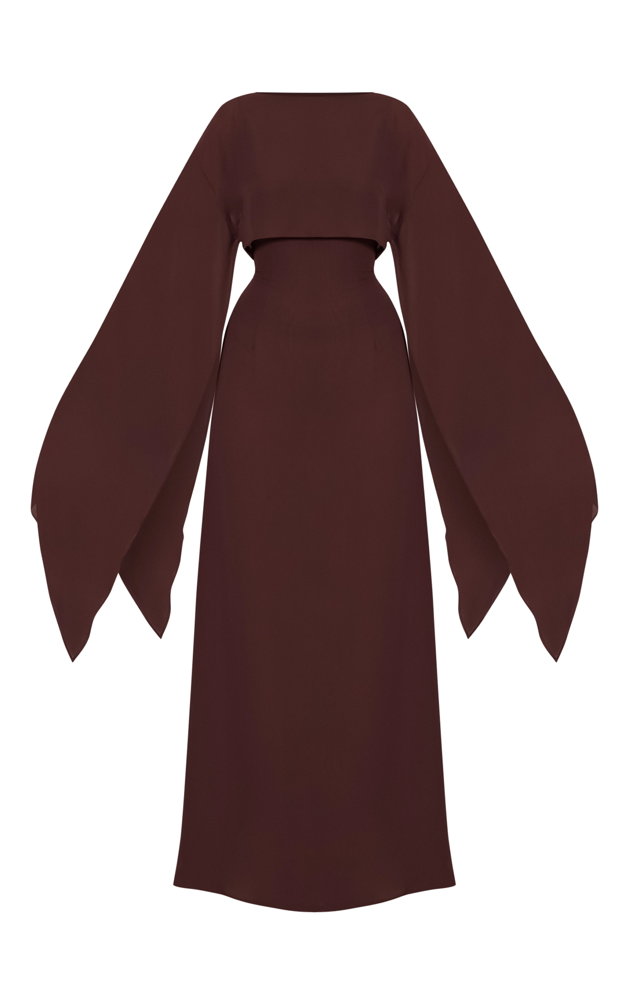 Chocolate Cape Detail Maxi Dress