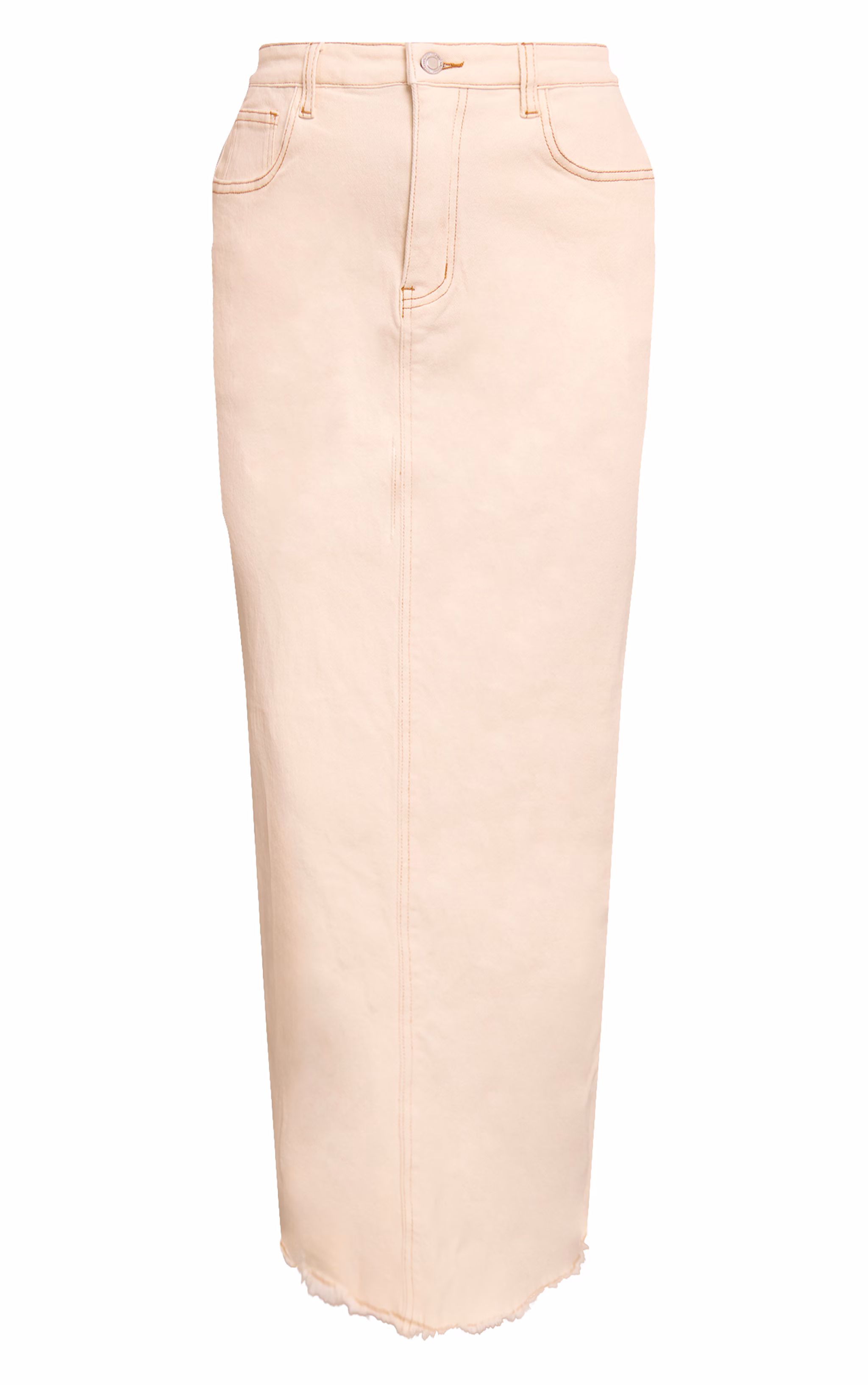 Shape Ecru Stretch Denim Maxi Collumn Skirt