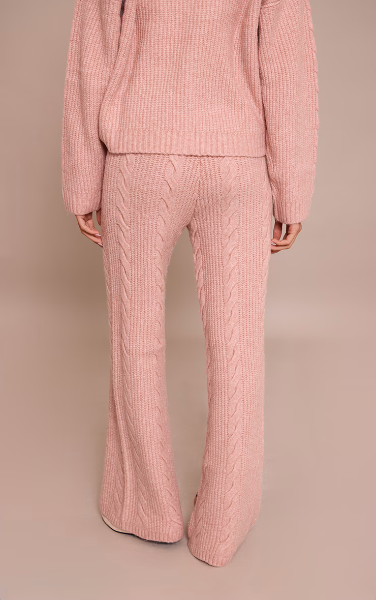 Pink Cable Knit Pants