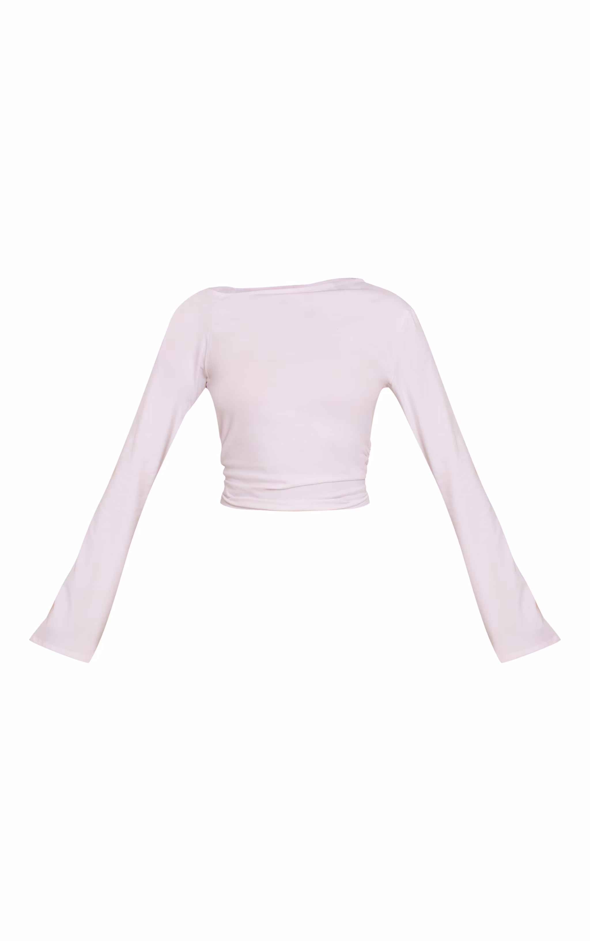 White Cotton Asymmetric Long Sleeve Top