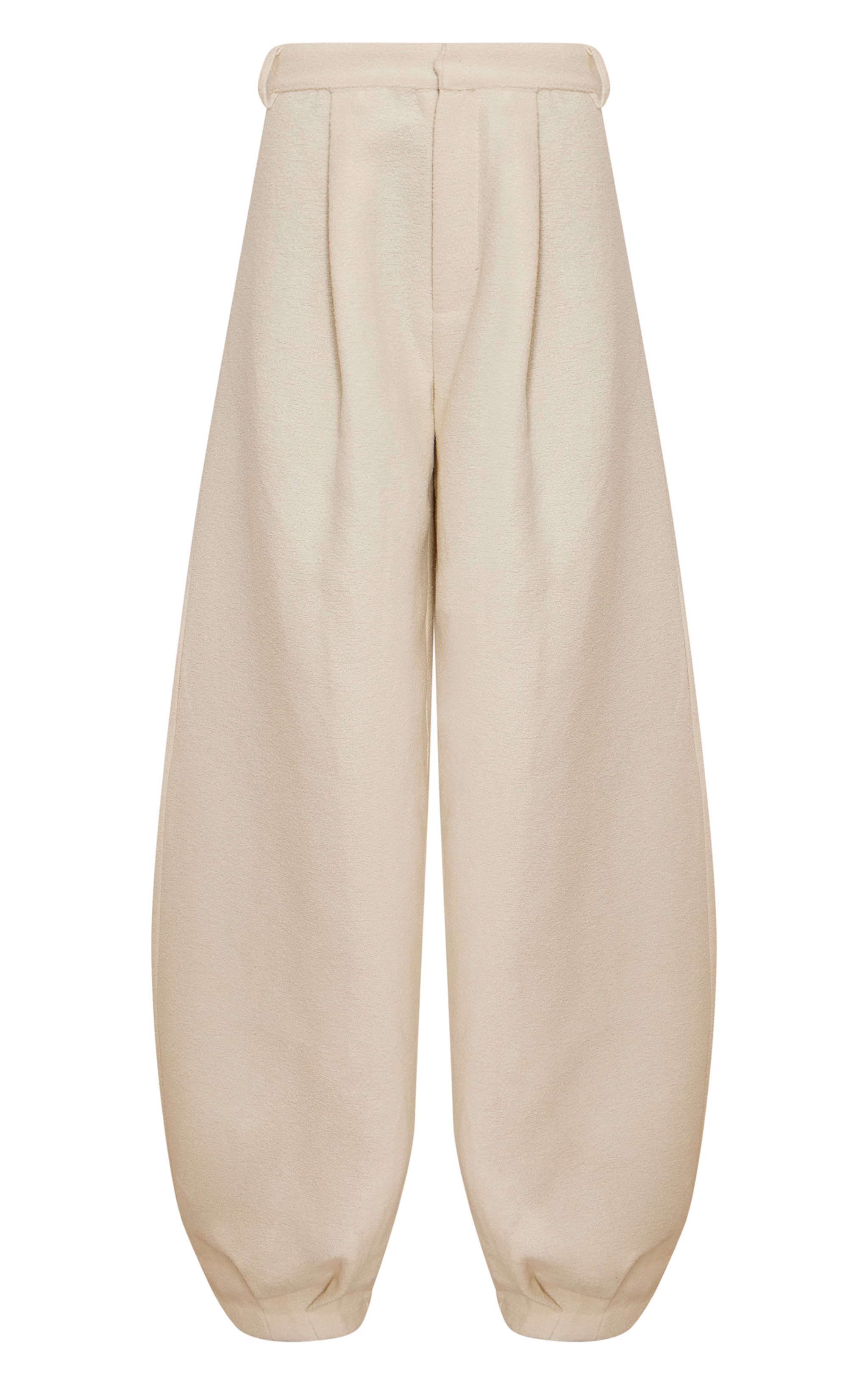 Cream Boucle Textured Balloon Pants