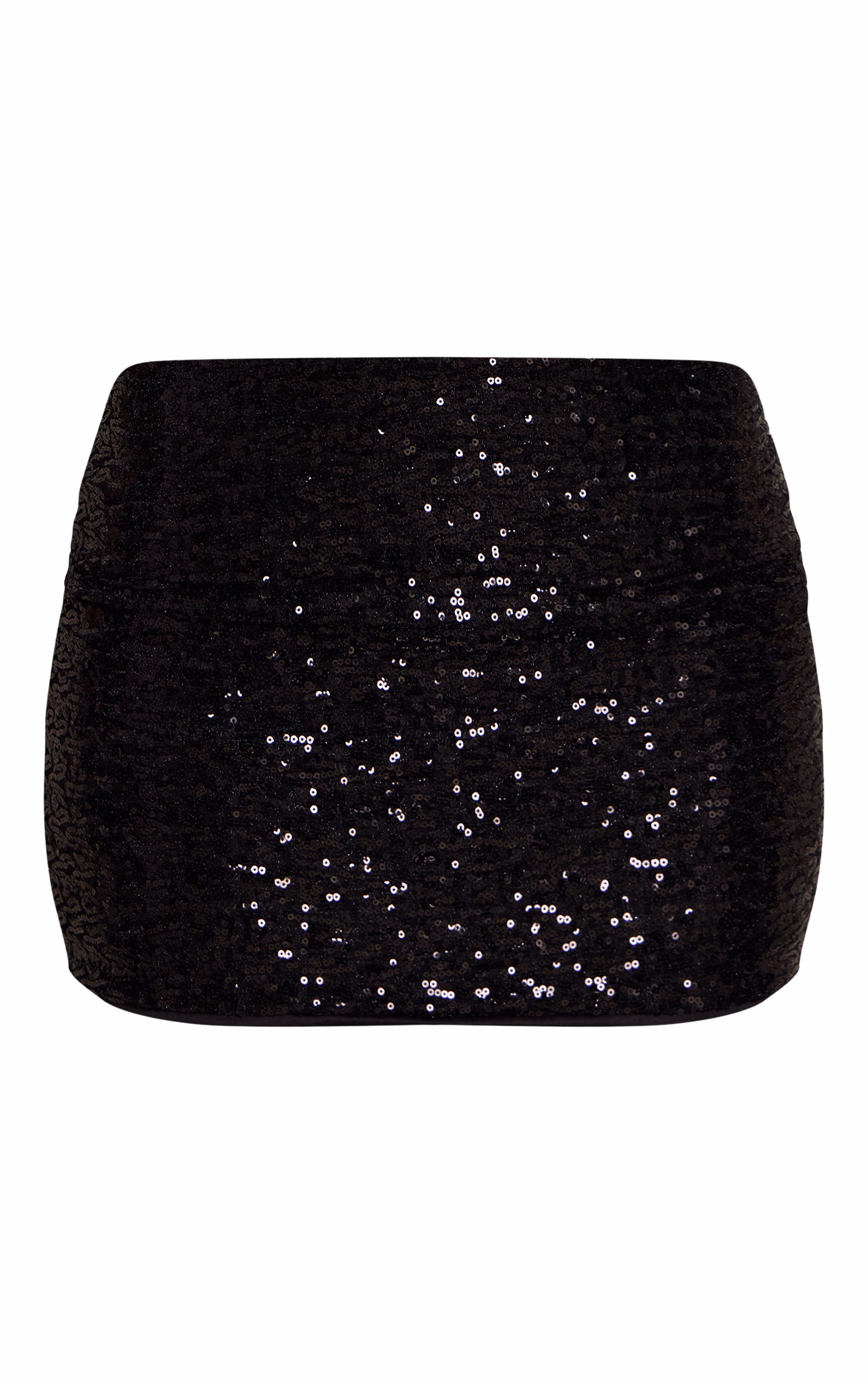 Black Sequin Mid Rise Mini Skirt