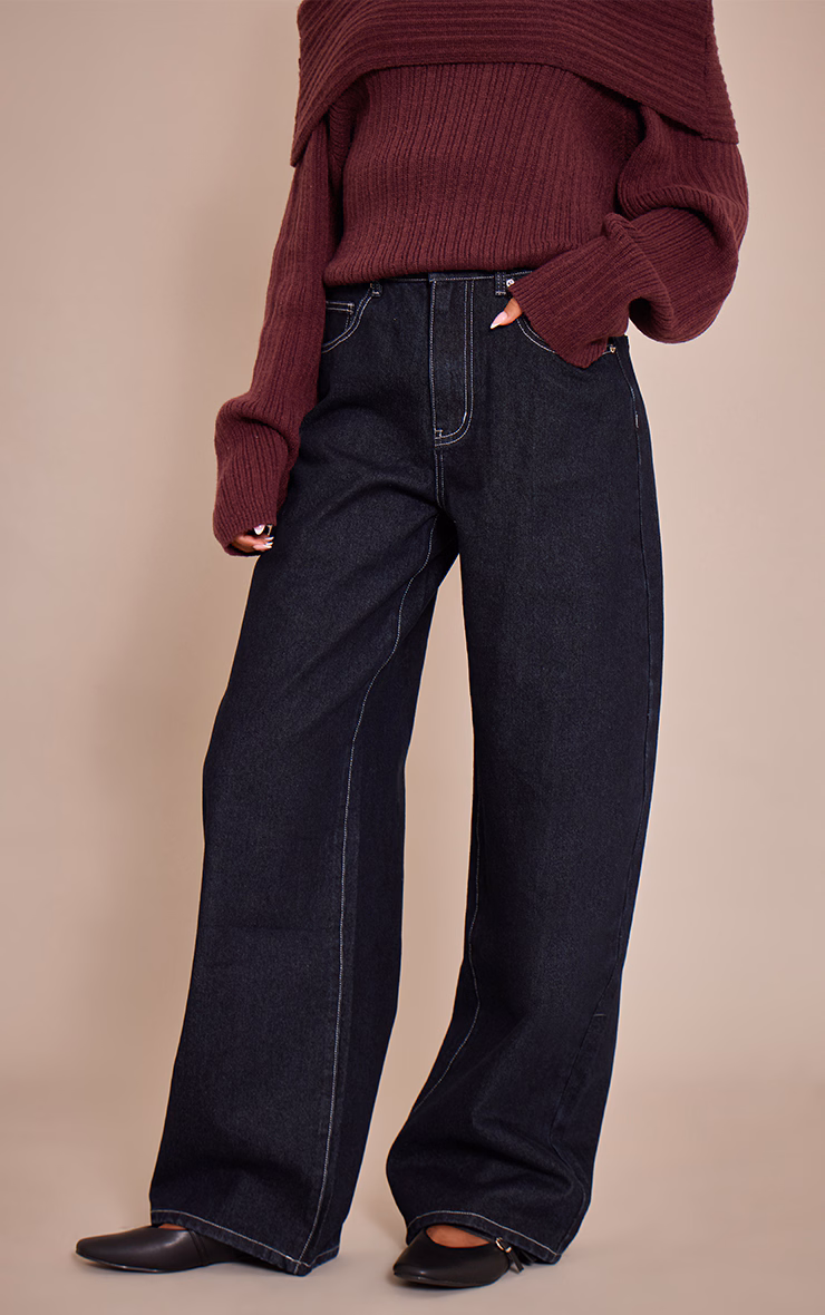 Tall Indigo Dipped Back Waistband Boyfriend Jeans