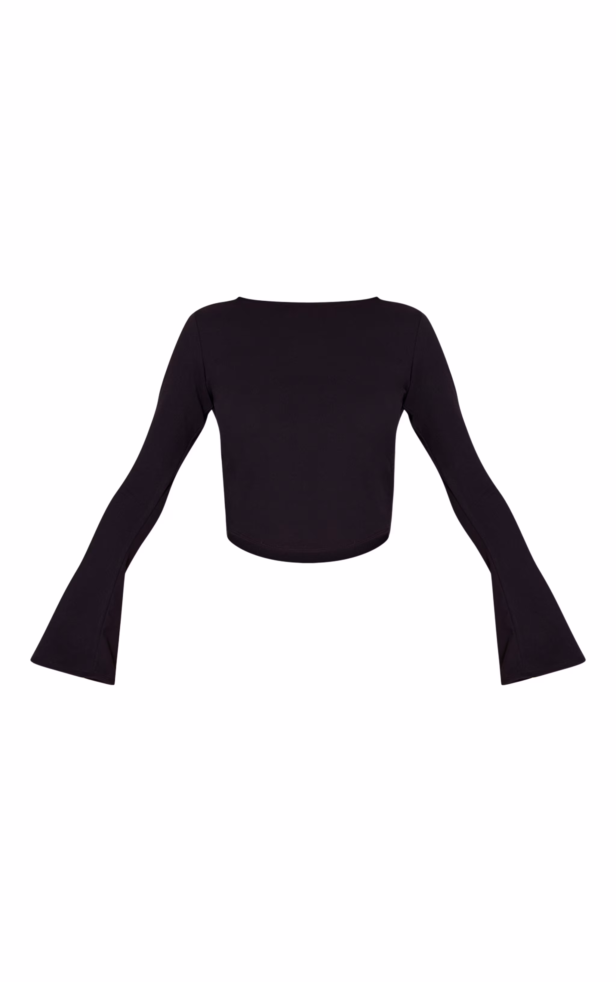 Black Ultra Soft Cowl Back Drapey Long Sleeve Top