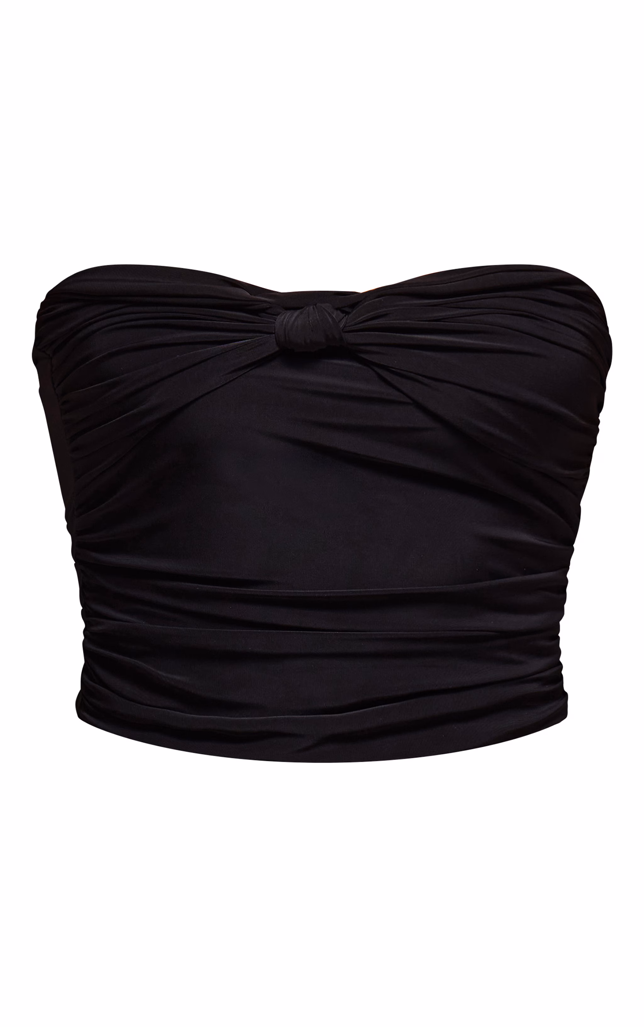 Black Slinky Knot Detail Bandeau Top