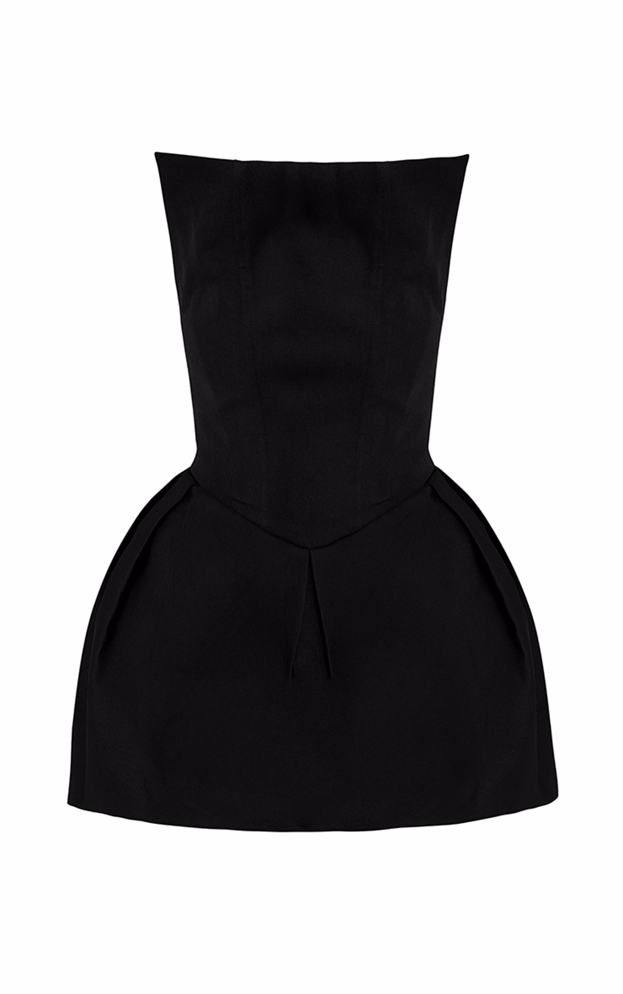 Premium Black Woven Tulip Skirt Bandeau Mini Dress