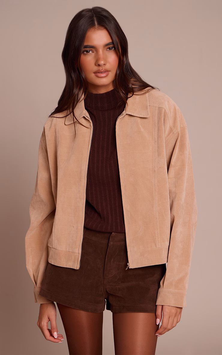 Sand Croc Suede Bomber Jacket