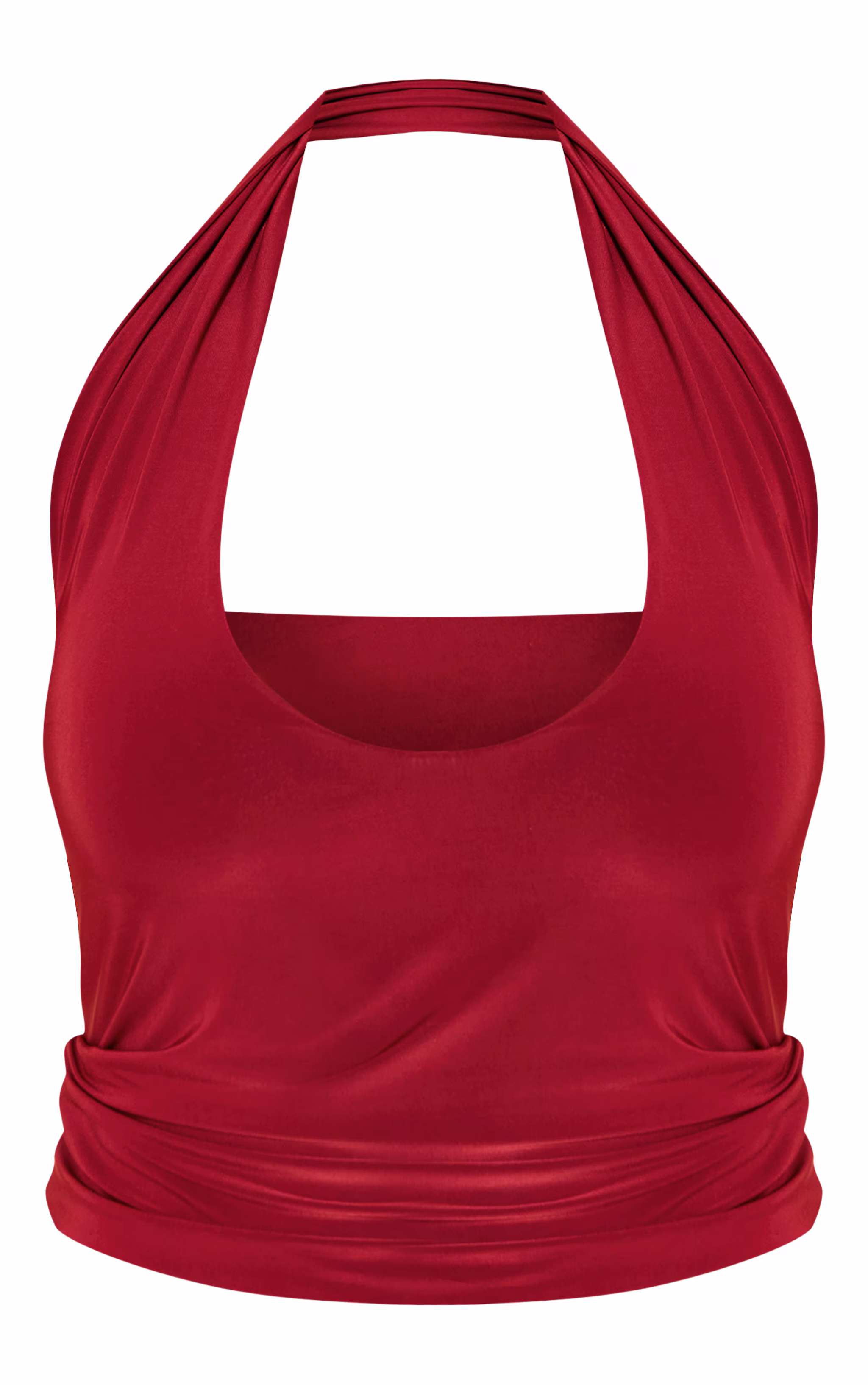 Shape Burgundy Slinky Halterneck Top
