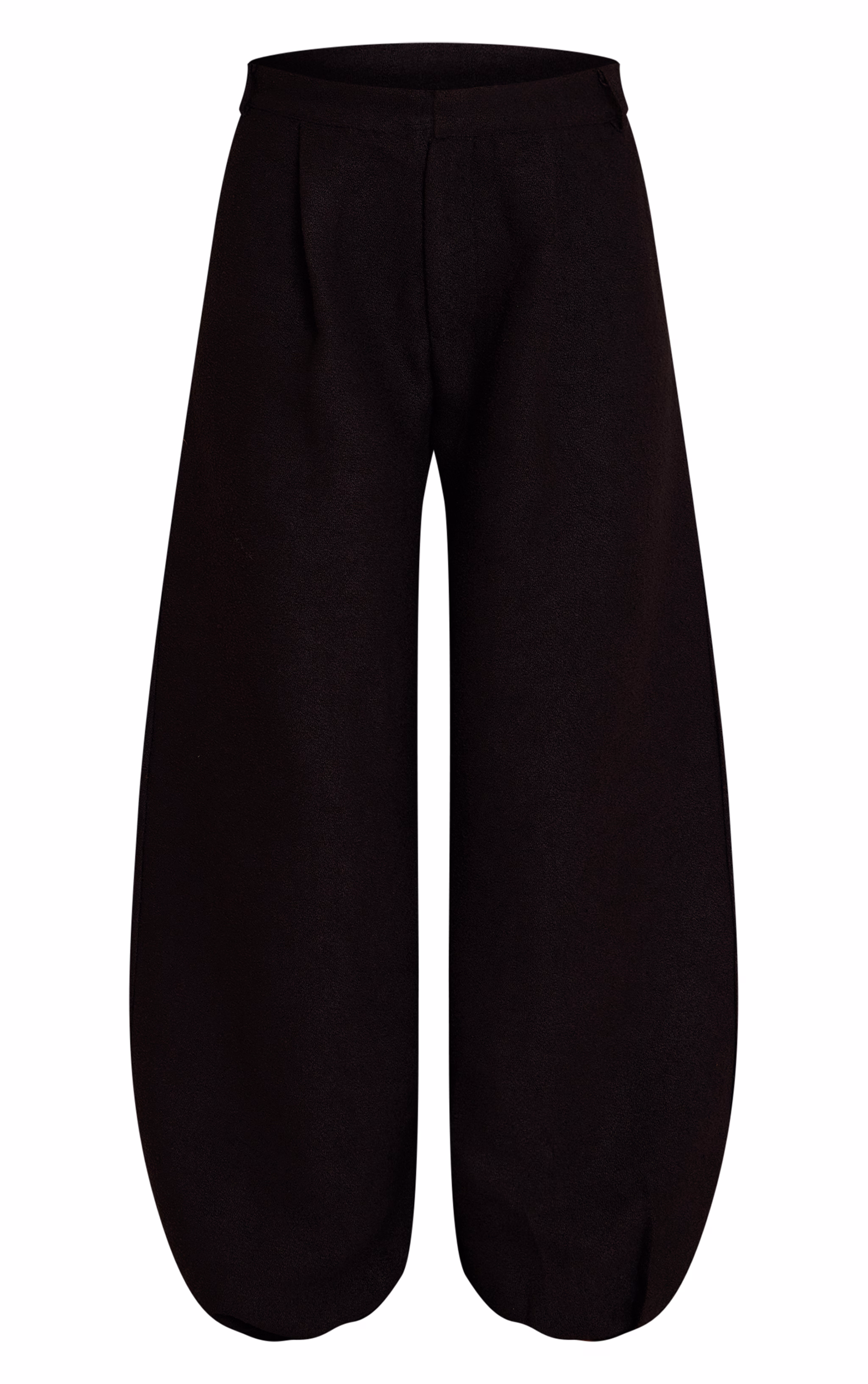Black Boucle Textured Balloon Pants