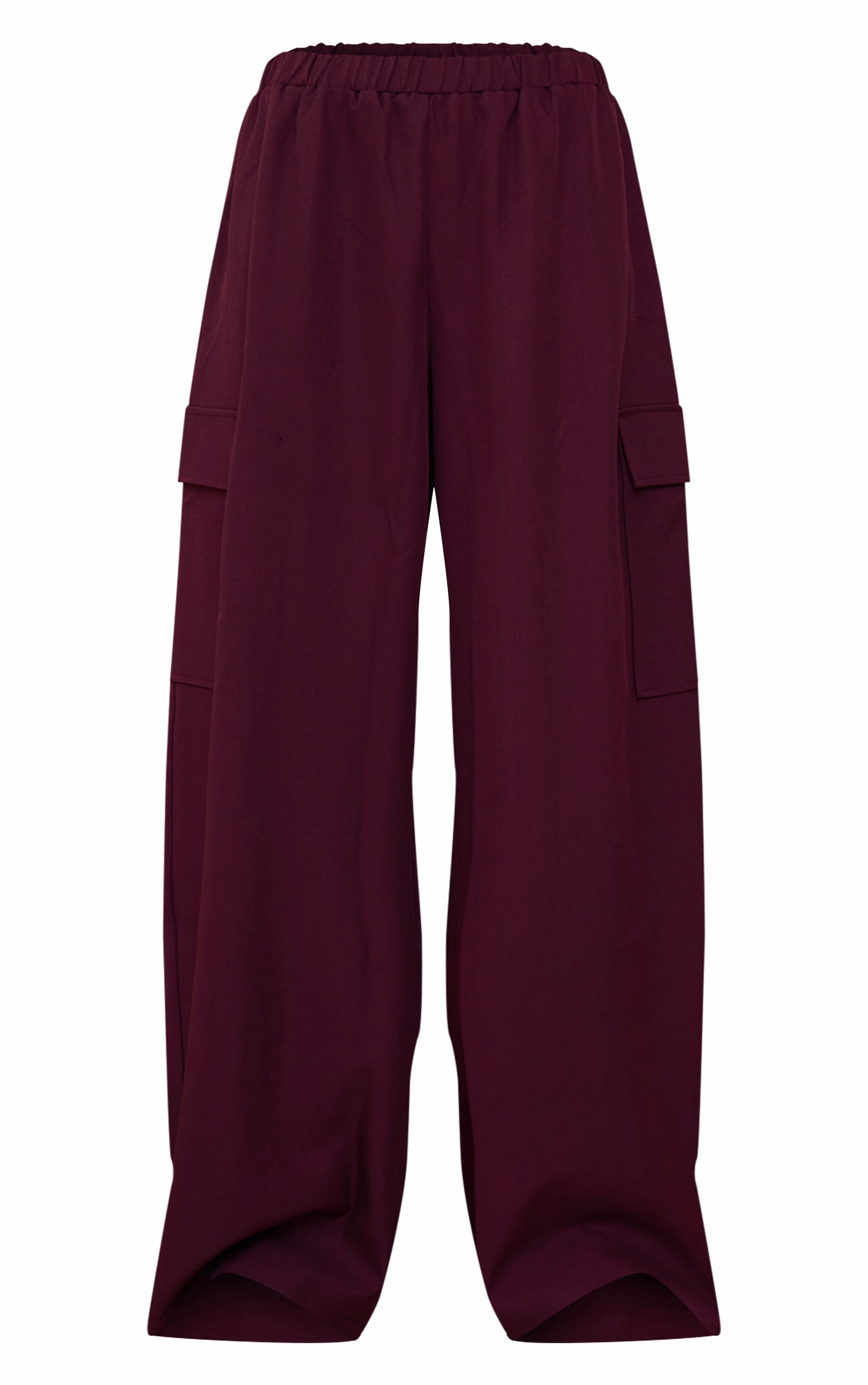 Plum Woven Wide Leg Cargos