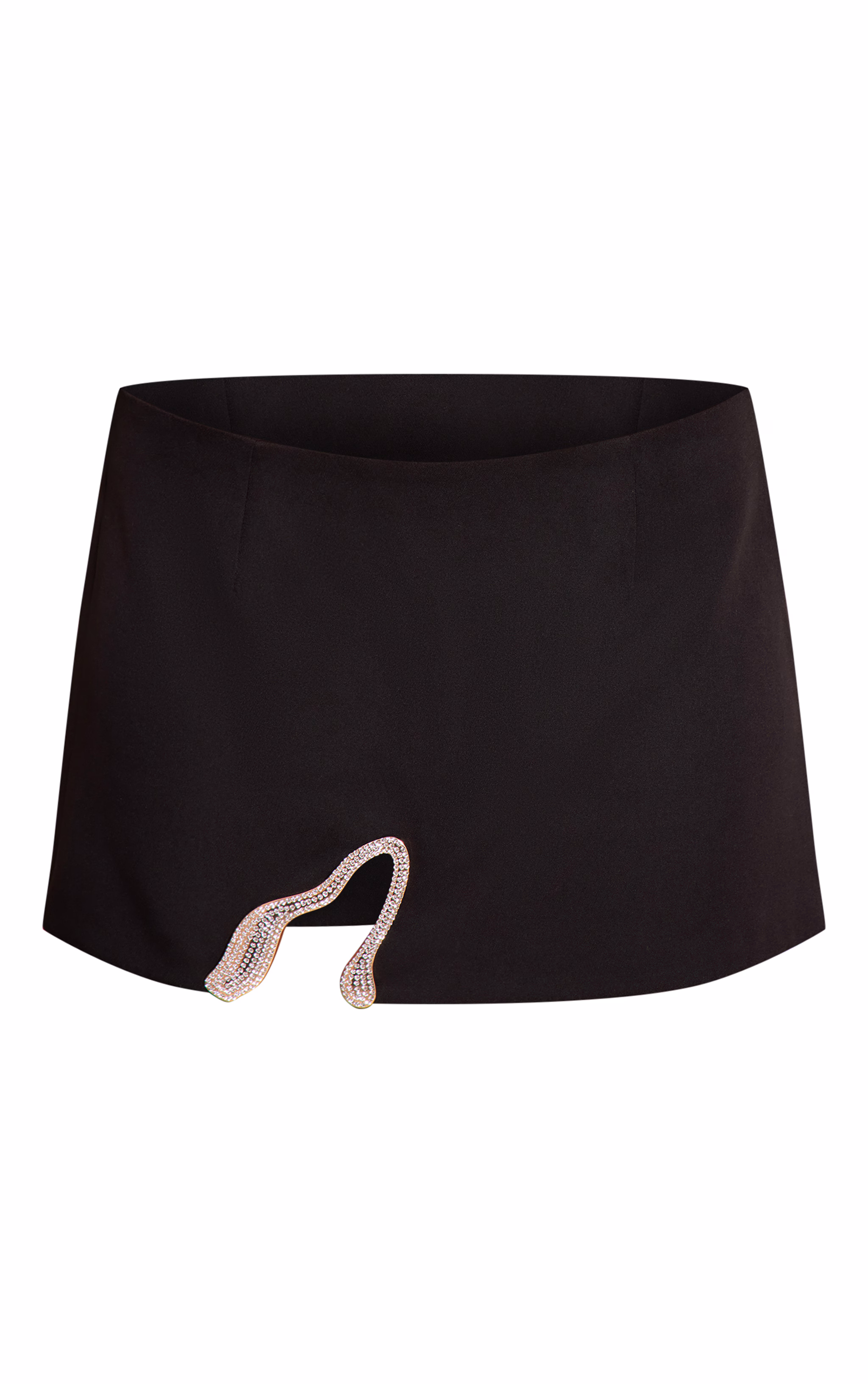 Shape Black Diamante Wave Trim Mini Skirt