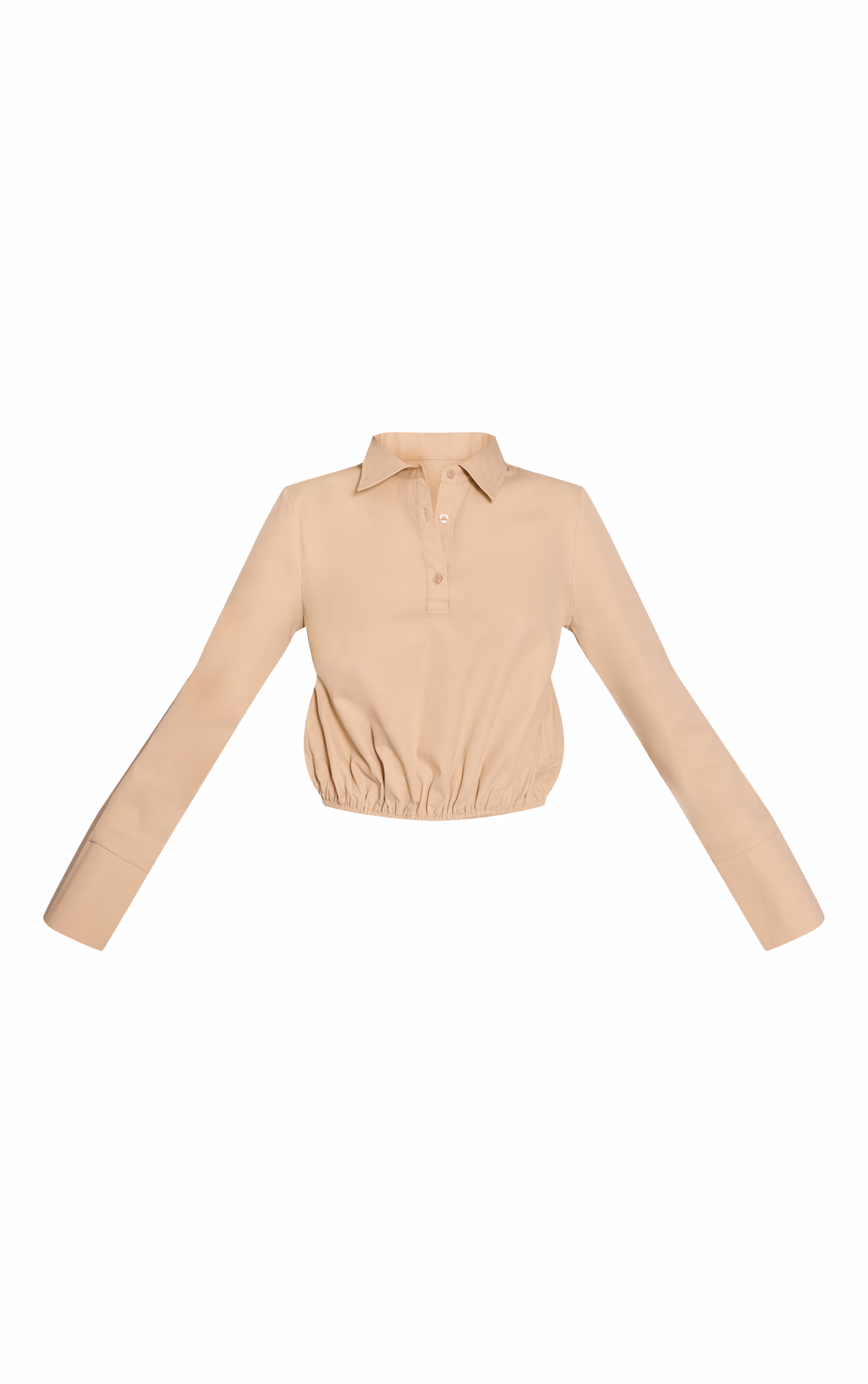 Stone Woven Bubble Hem Shirt