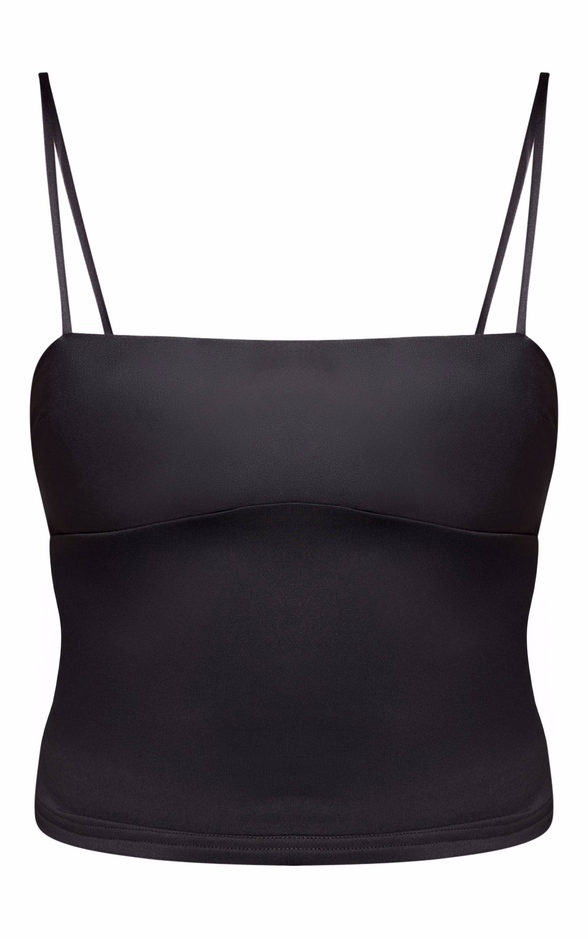 Charcoal Contrast Bust Panel Strappy Cami Top