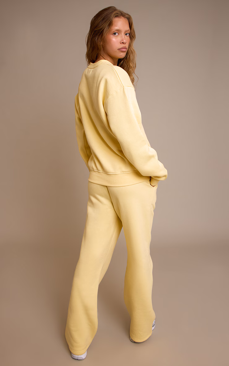 Butter Cream Wide Leg Boston Usa Embroidered Sweatpants