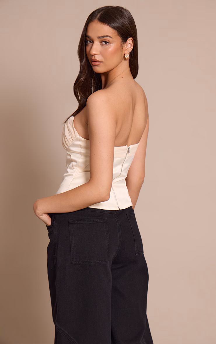 Cream Chiffon Bust Bandeau Corset