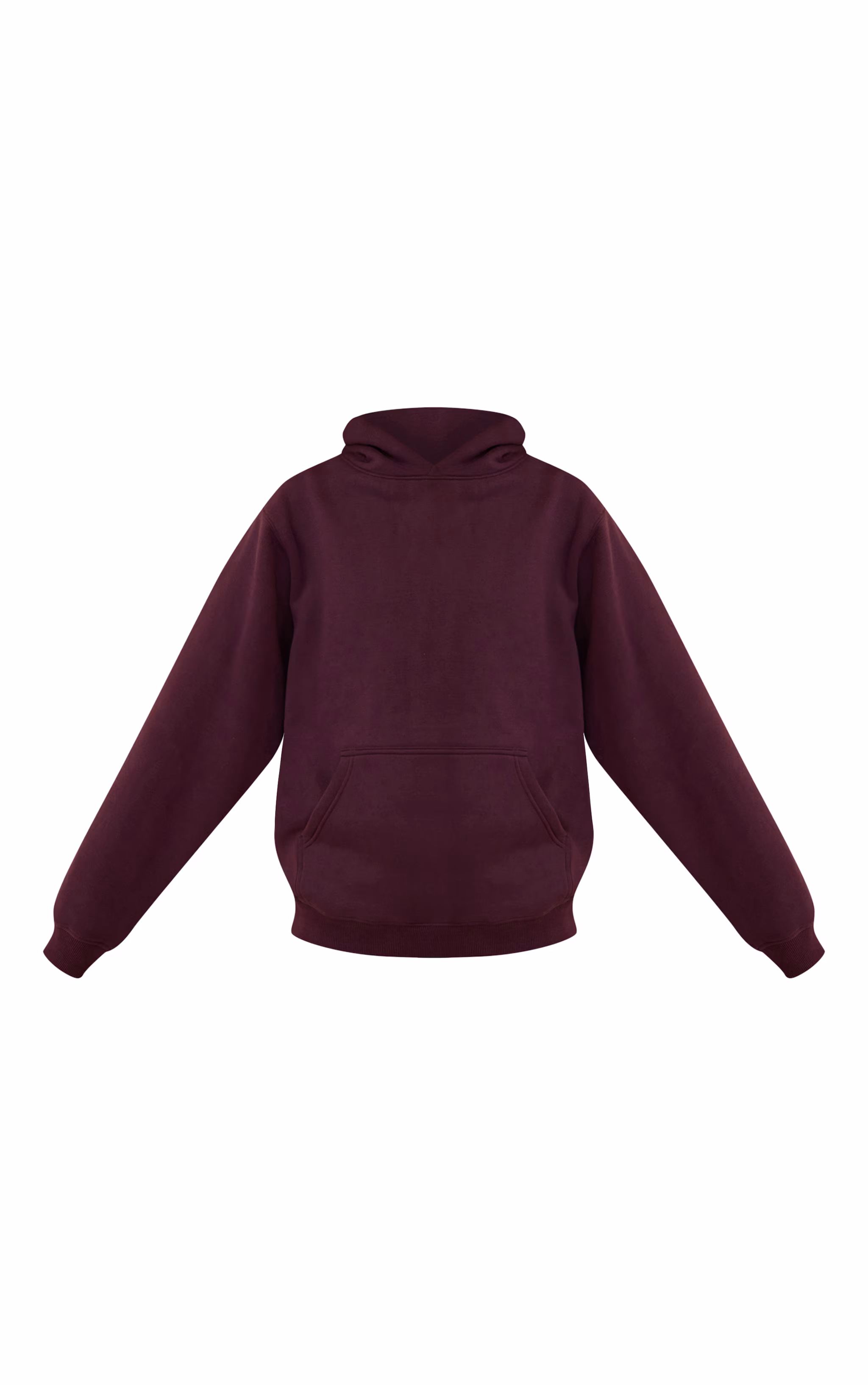Plum Cotton Fleece Oversized Pull Over Hoodie