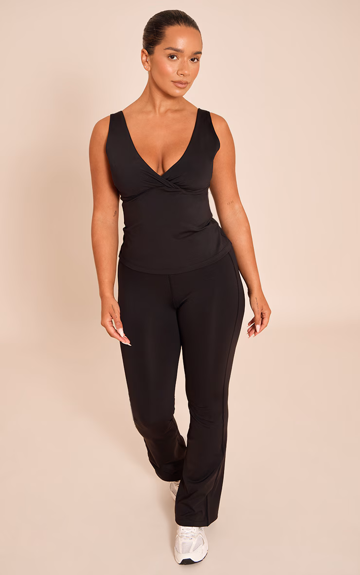 Shape Black Sculpt Longline Wrap Front Top
