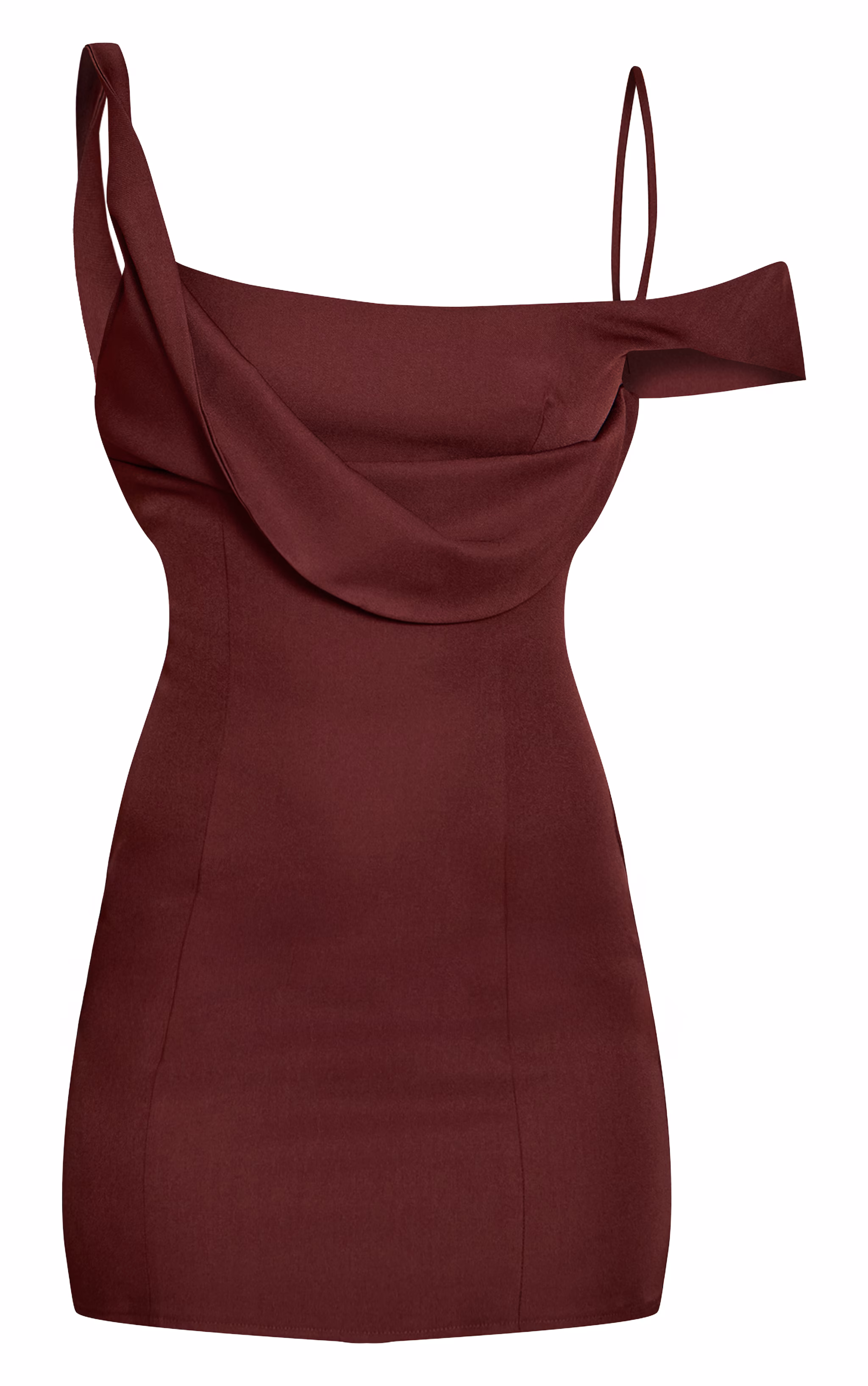 Plum Woven Drape Mini Dress
