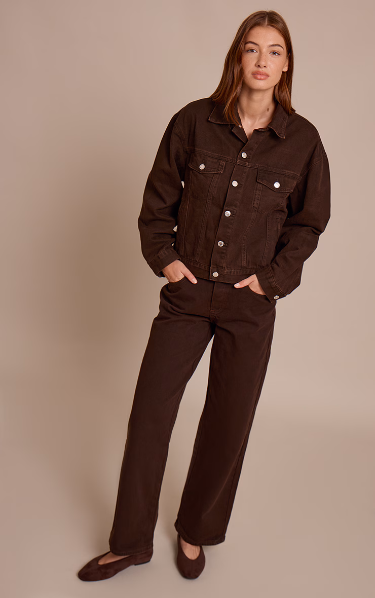 Dark Chocolate Oversized Classic Denim Jacket