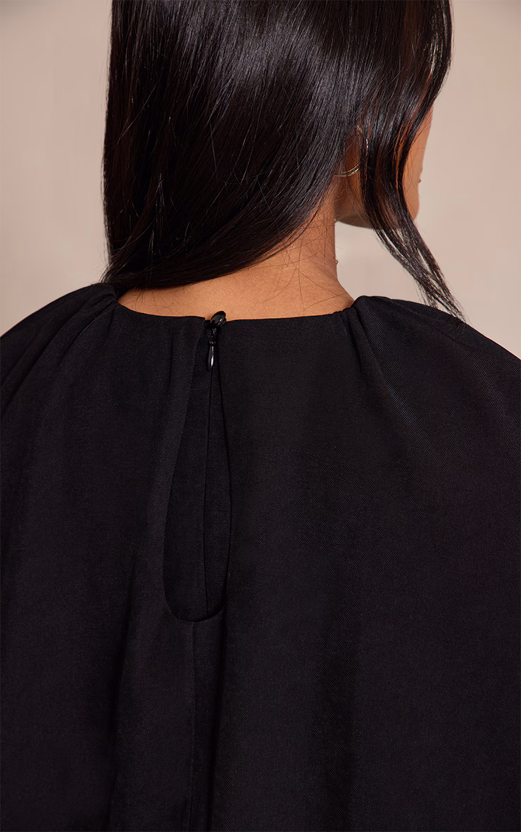 Black Woven Asymmetric Mini Bodycon Dress