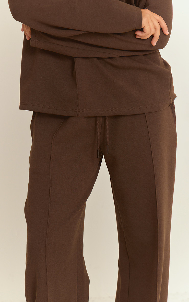 Chocolate Interlock Pintuck Straight Leg Sweatpants