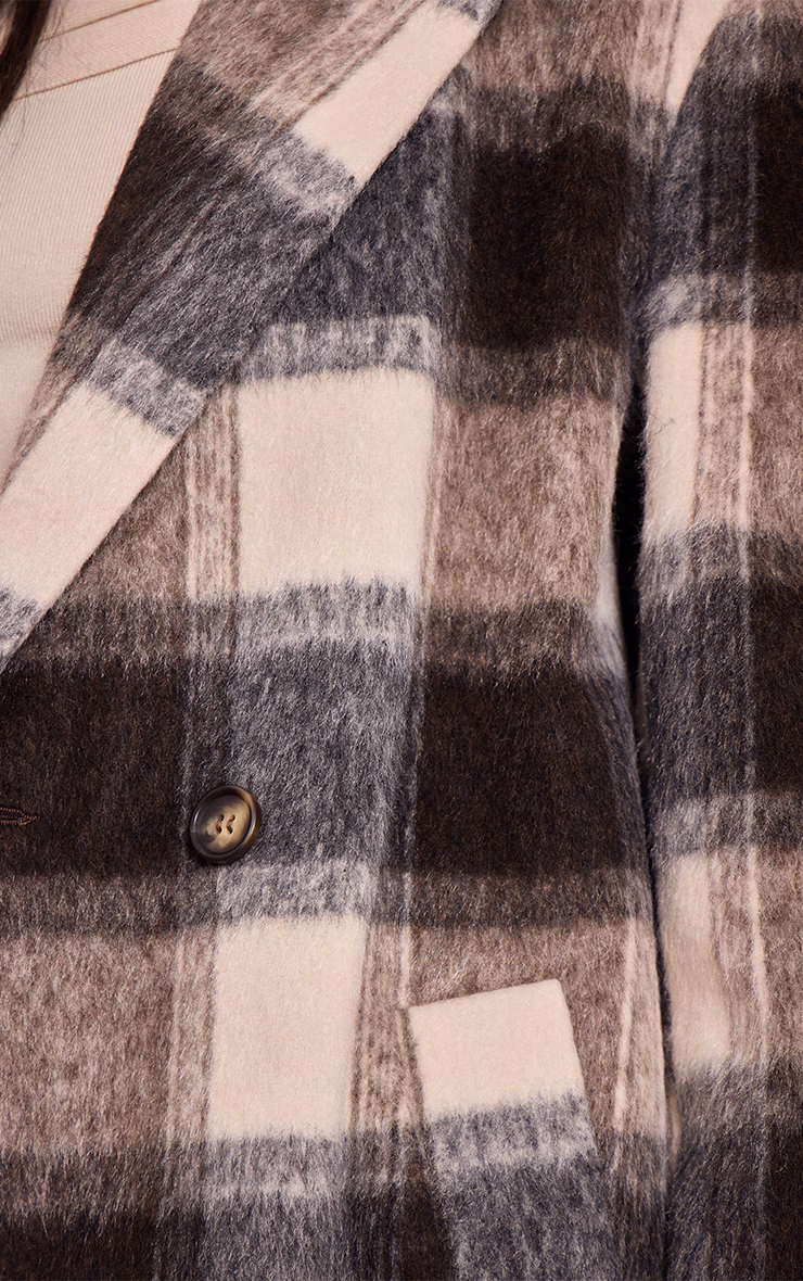 Tall Checked Structured Wool Look Maxi Coat