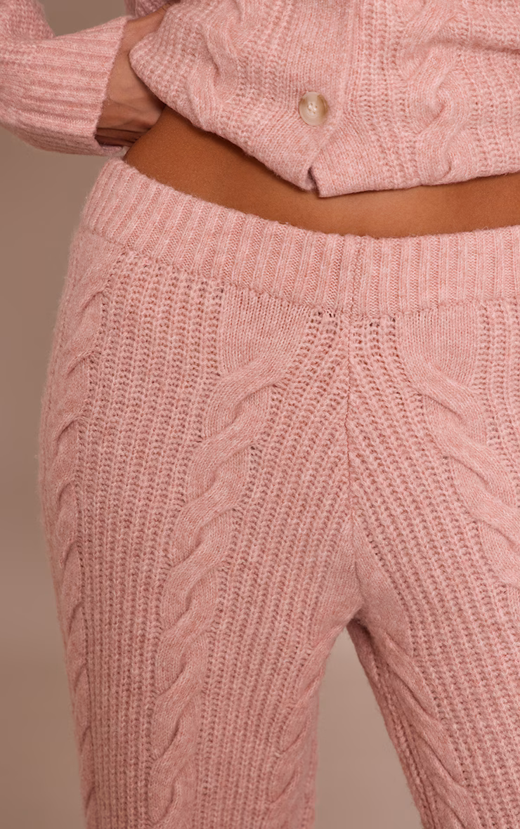 Pink Cable Knit Pants