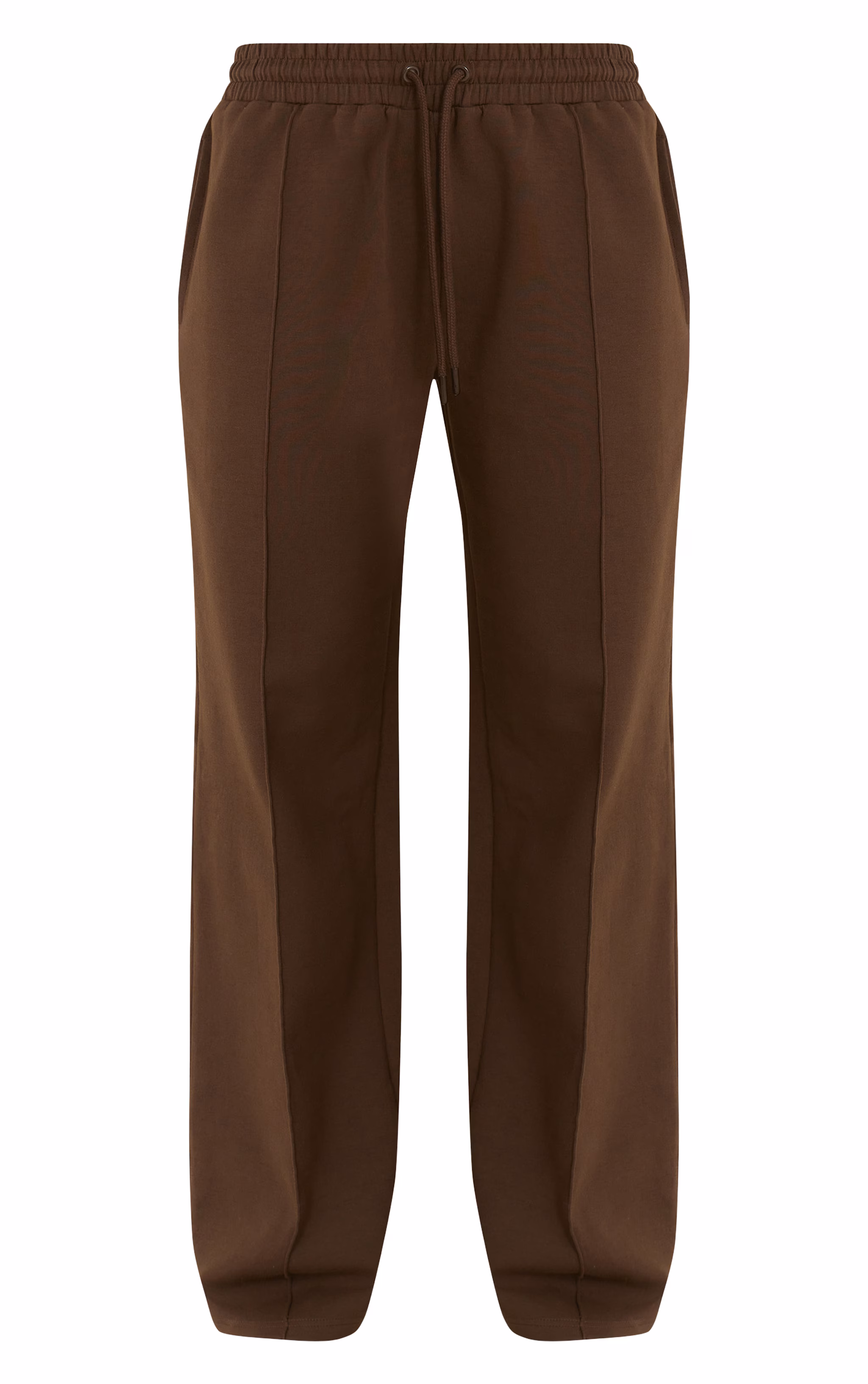 Chocolate Interlock Pintuck Straight Leg Sweatpants