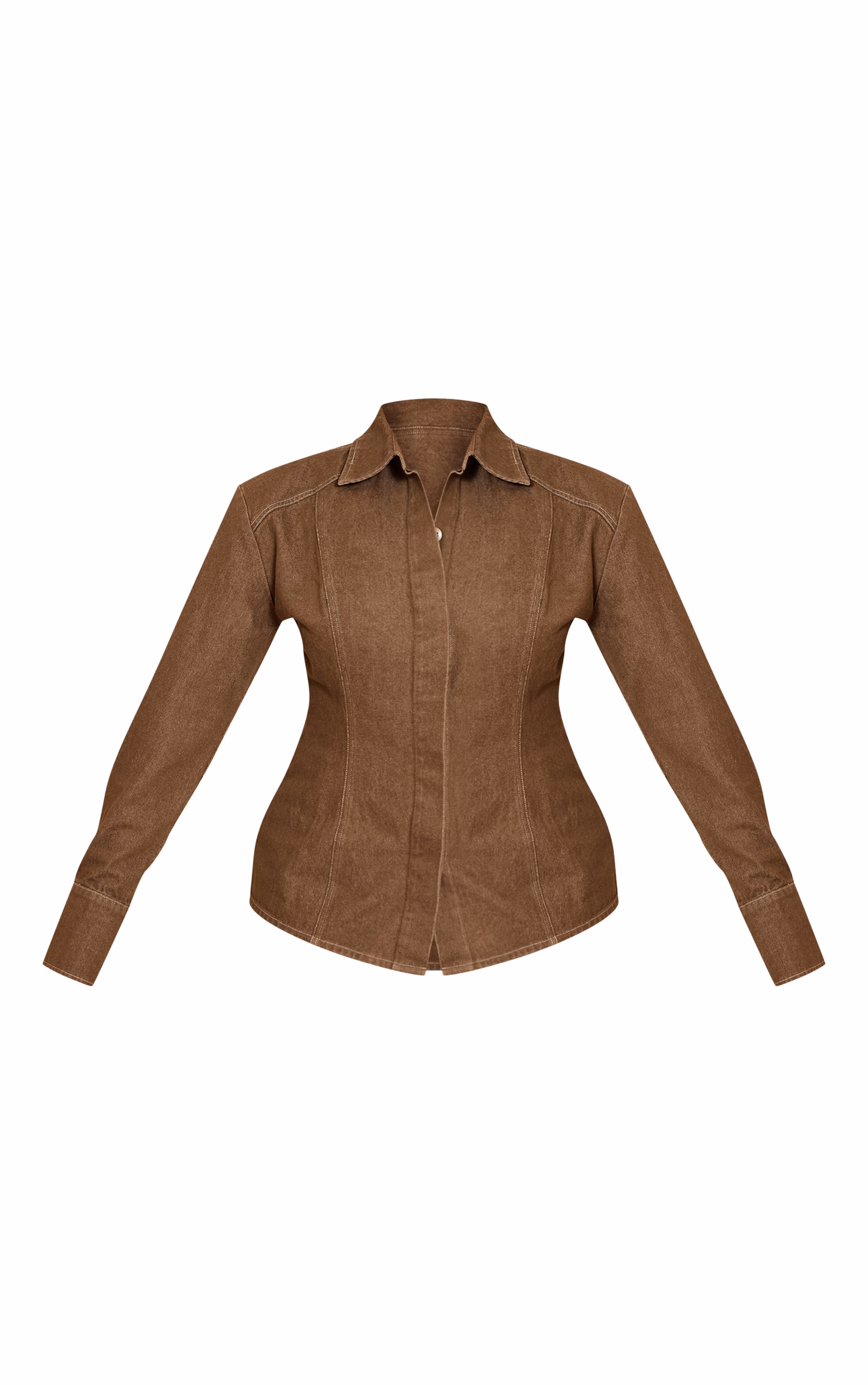 Shape Khaki Cinched Waist Twill Shirt