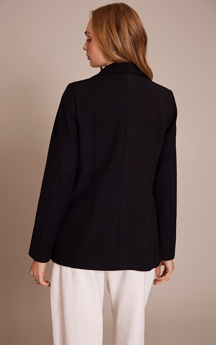 Black Longline Oversized Blazer