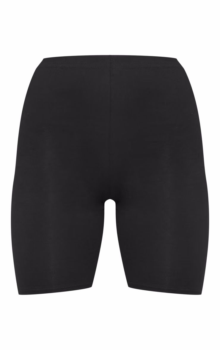 Black Basic Soft Cotton Bike Shorts