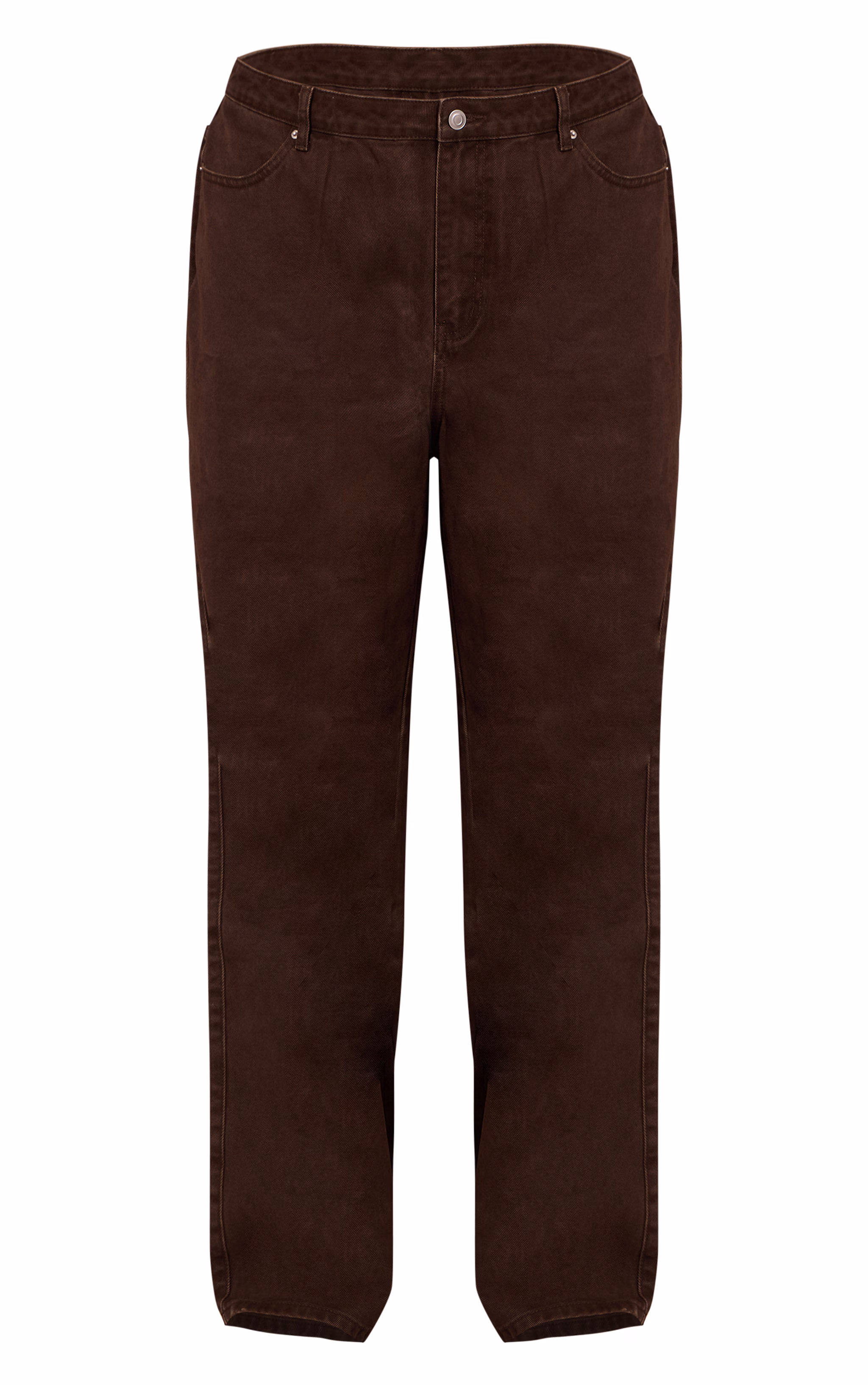 Plus Dark Chocolate High Waisted Denim Straight Leg Jeans