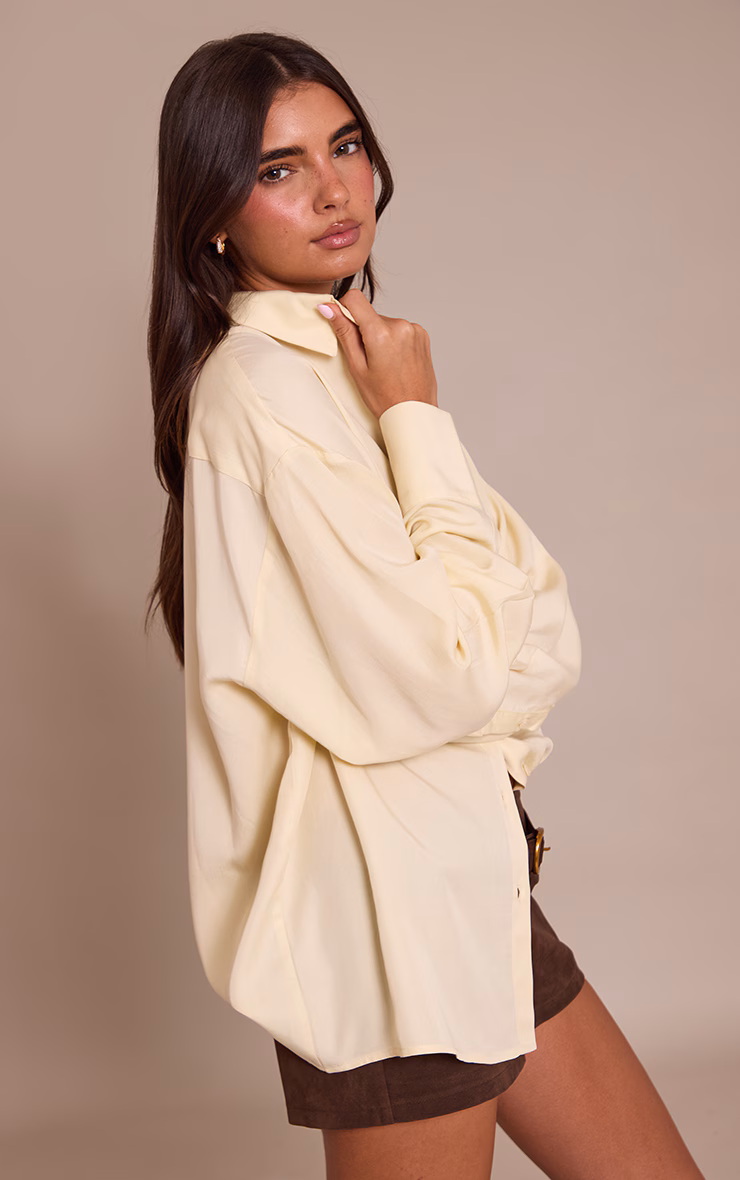 Cream Tencel Oversized Shirt