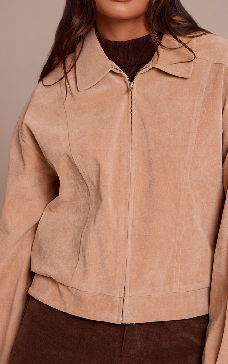 Sand Croc Suede Bomber Jacket