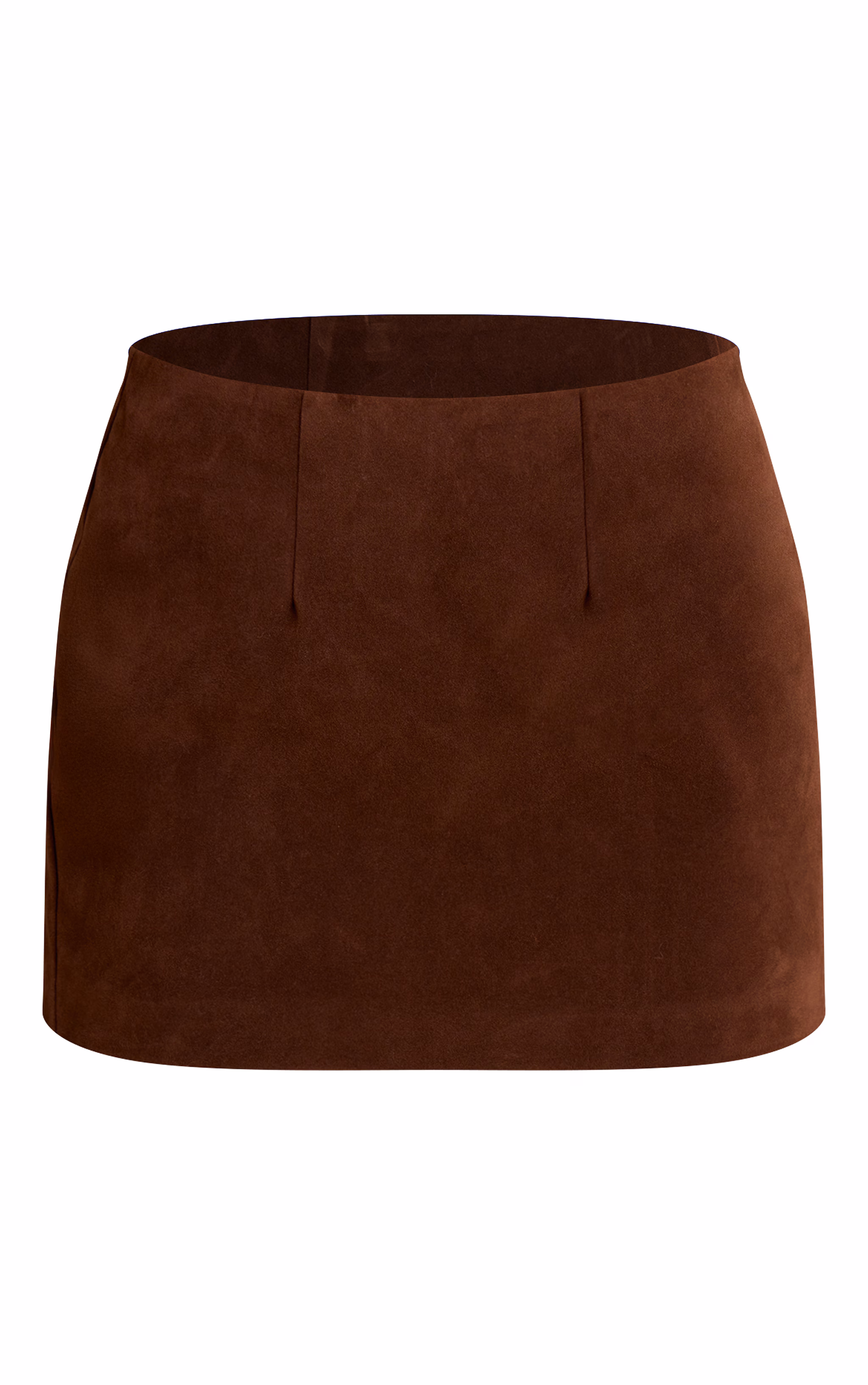 Chocolate Structured Suede Mini Skirt
