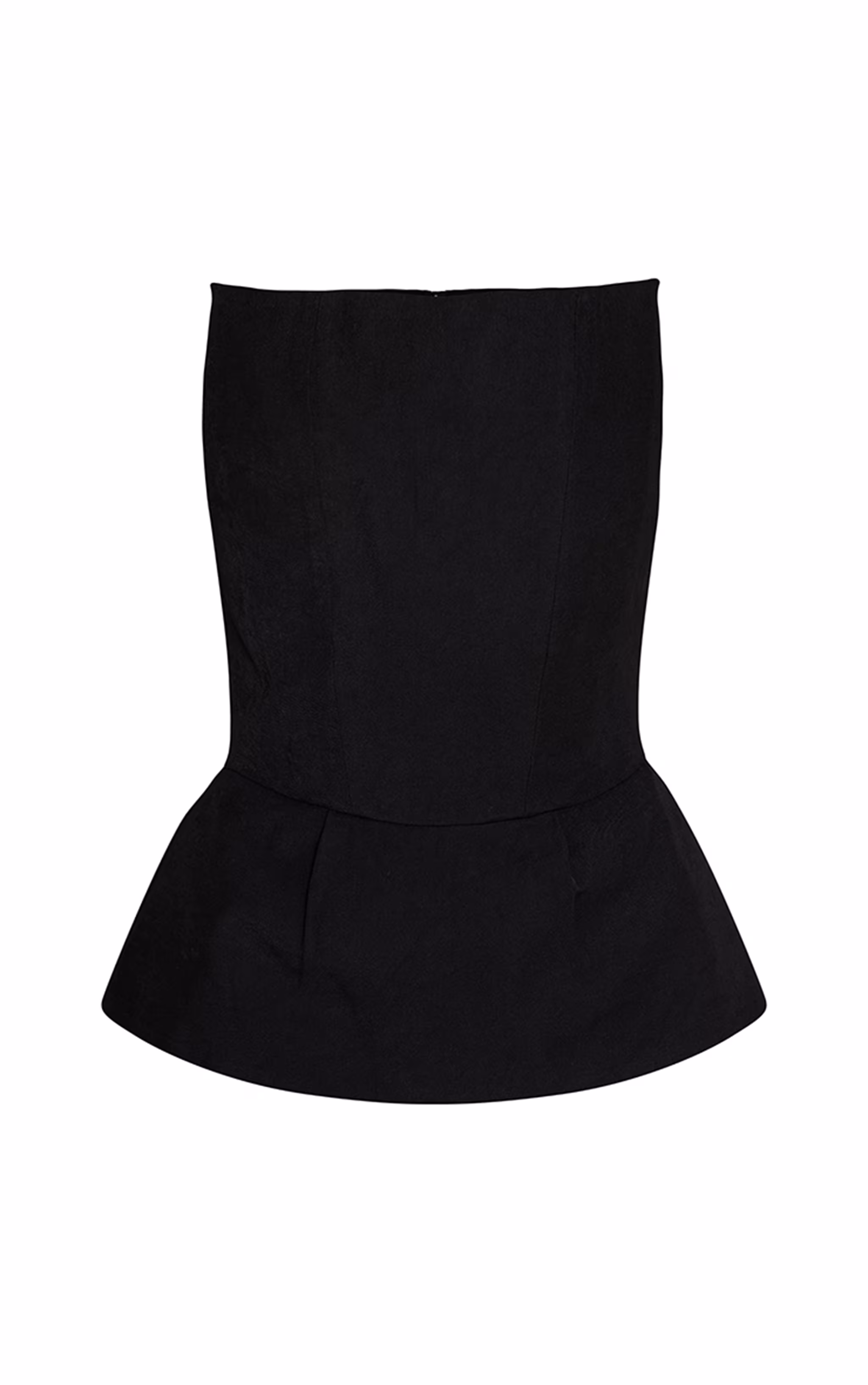Premium Black Woven Peplum Bandeau Top