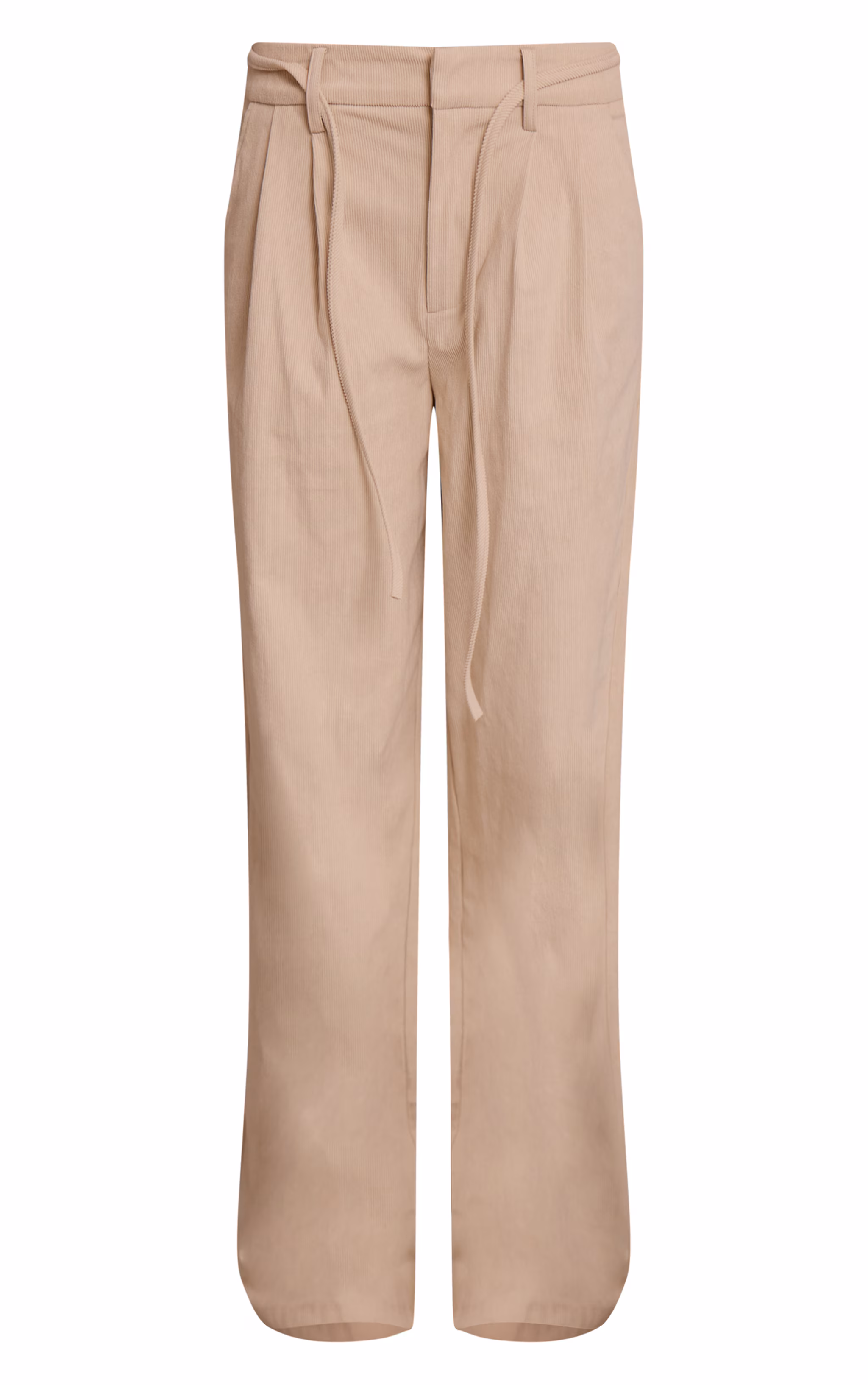 Sand Cord Tailored Tie Detail Wide Leg Pants