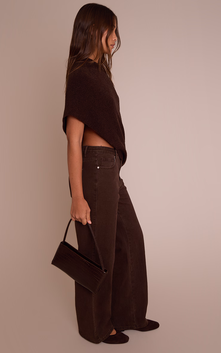 Chocolate Boucle Cape Top