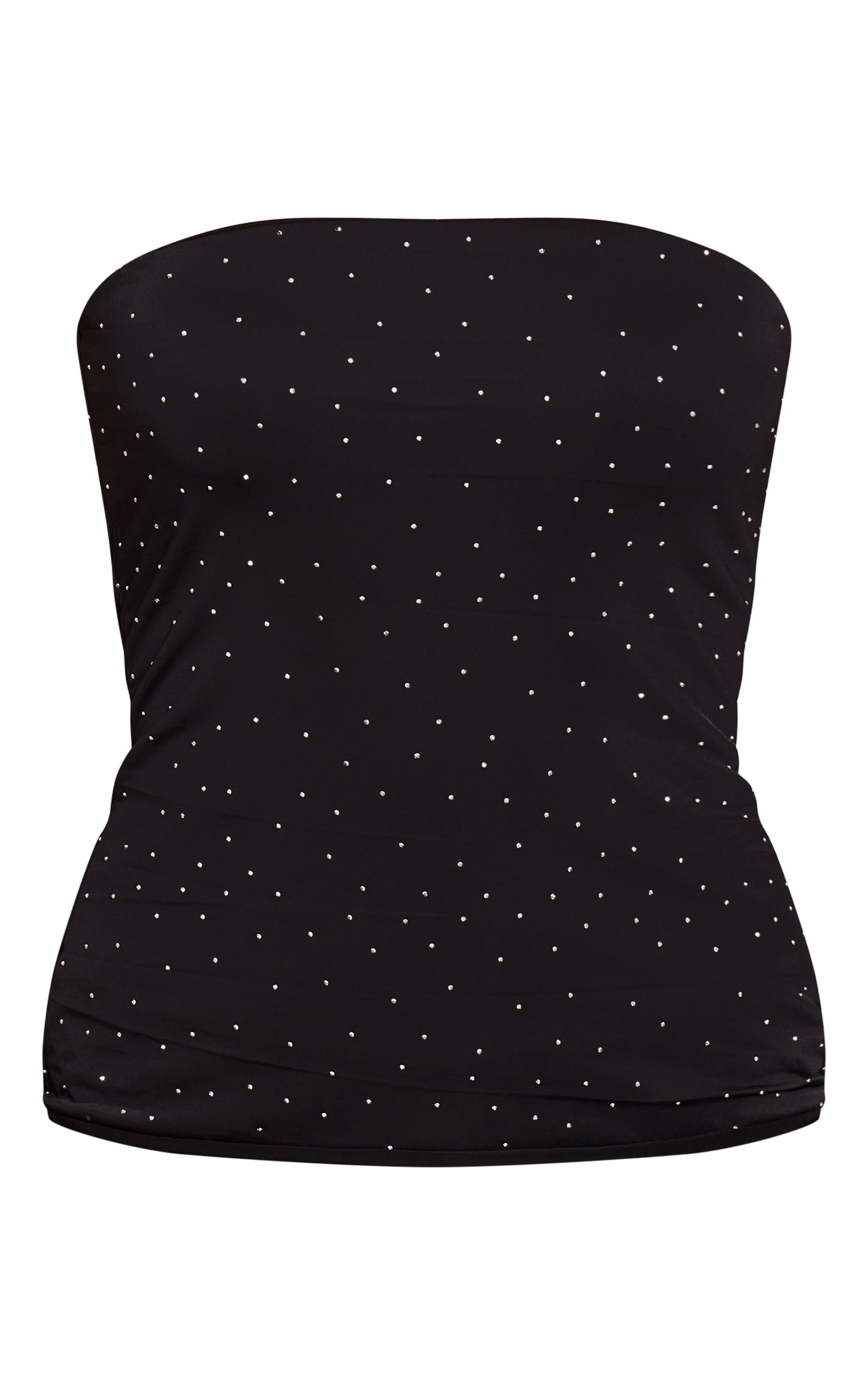 Black Hotfix Slinky Bandeau Top