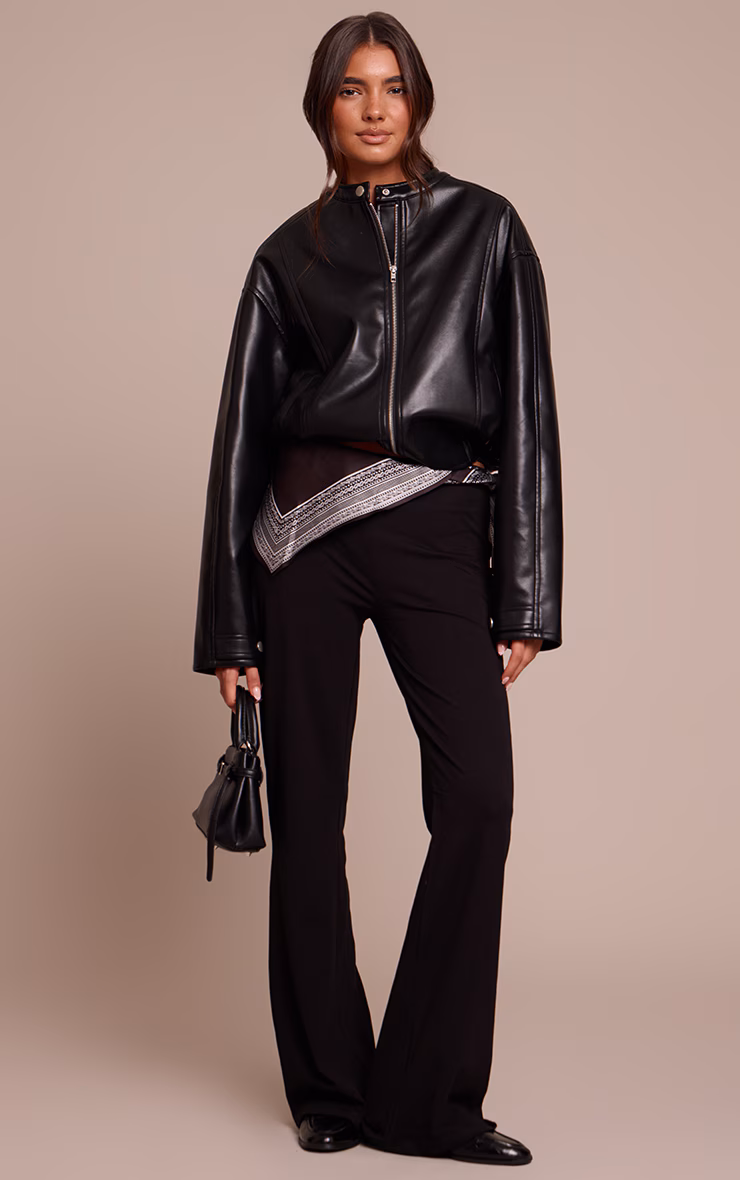 Black Soft Cotton Flared Pants