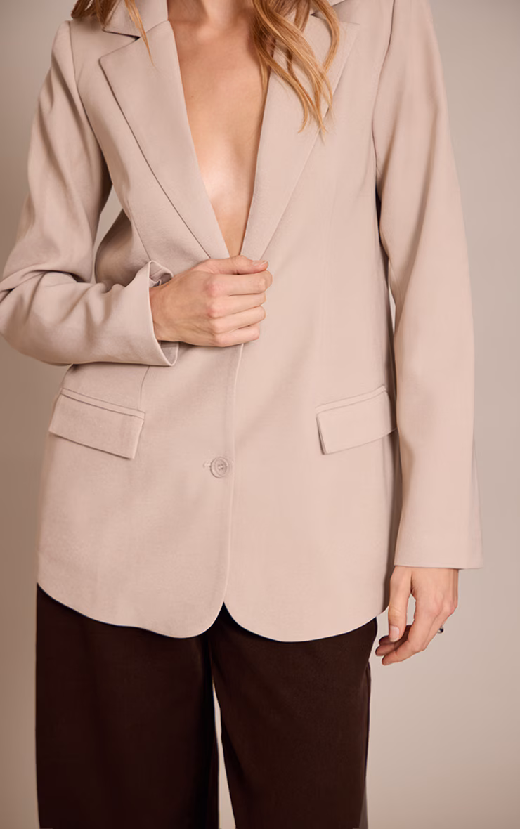 Stone Oversized Longline Blazer