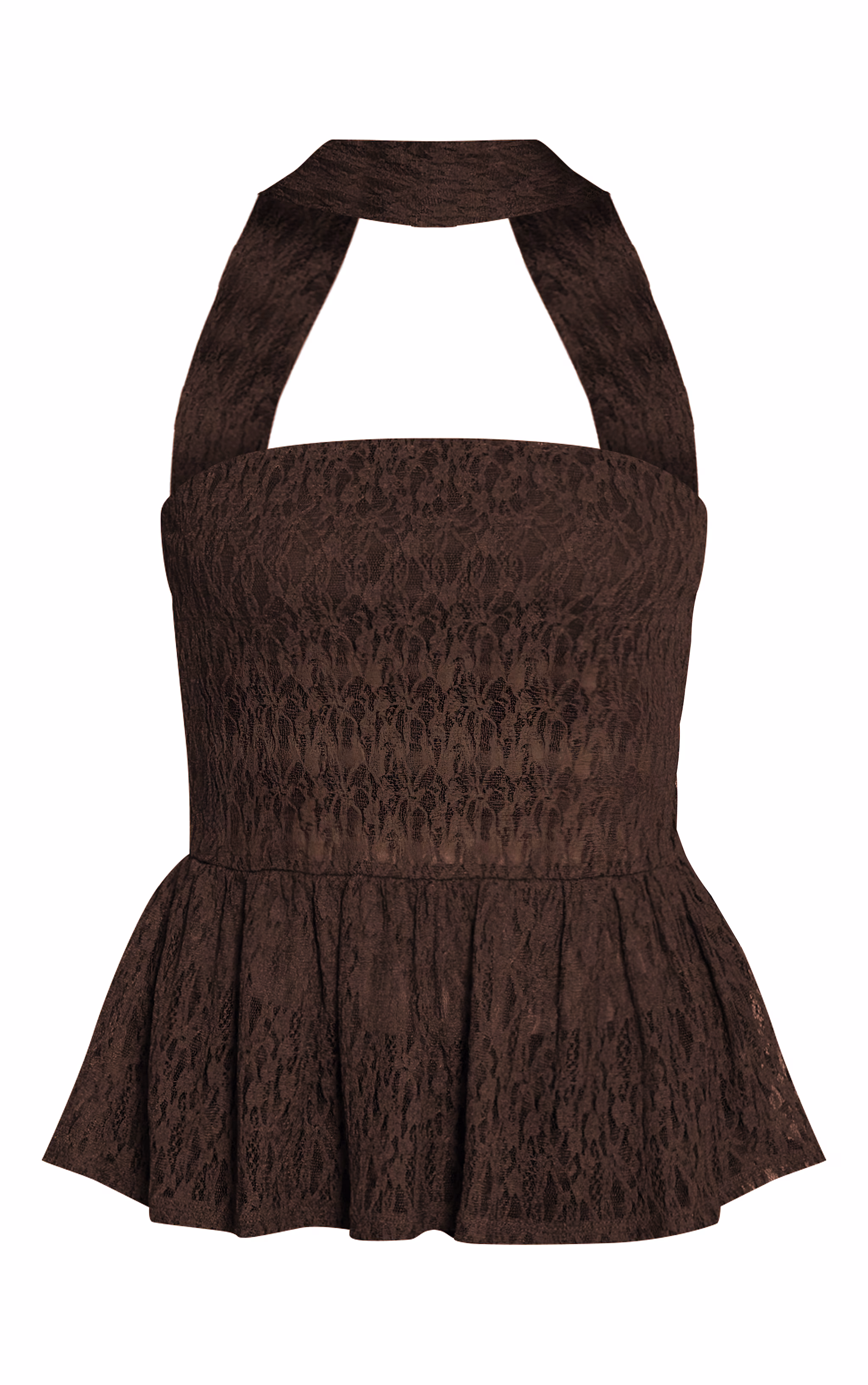 Dark Chocolate Lace Bandeau Scarf Detail Cami Top