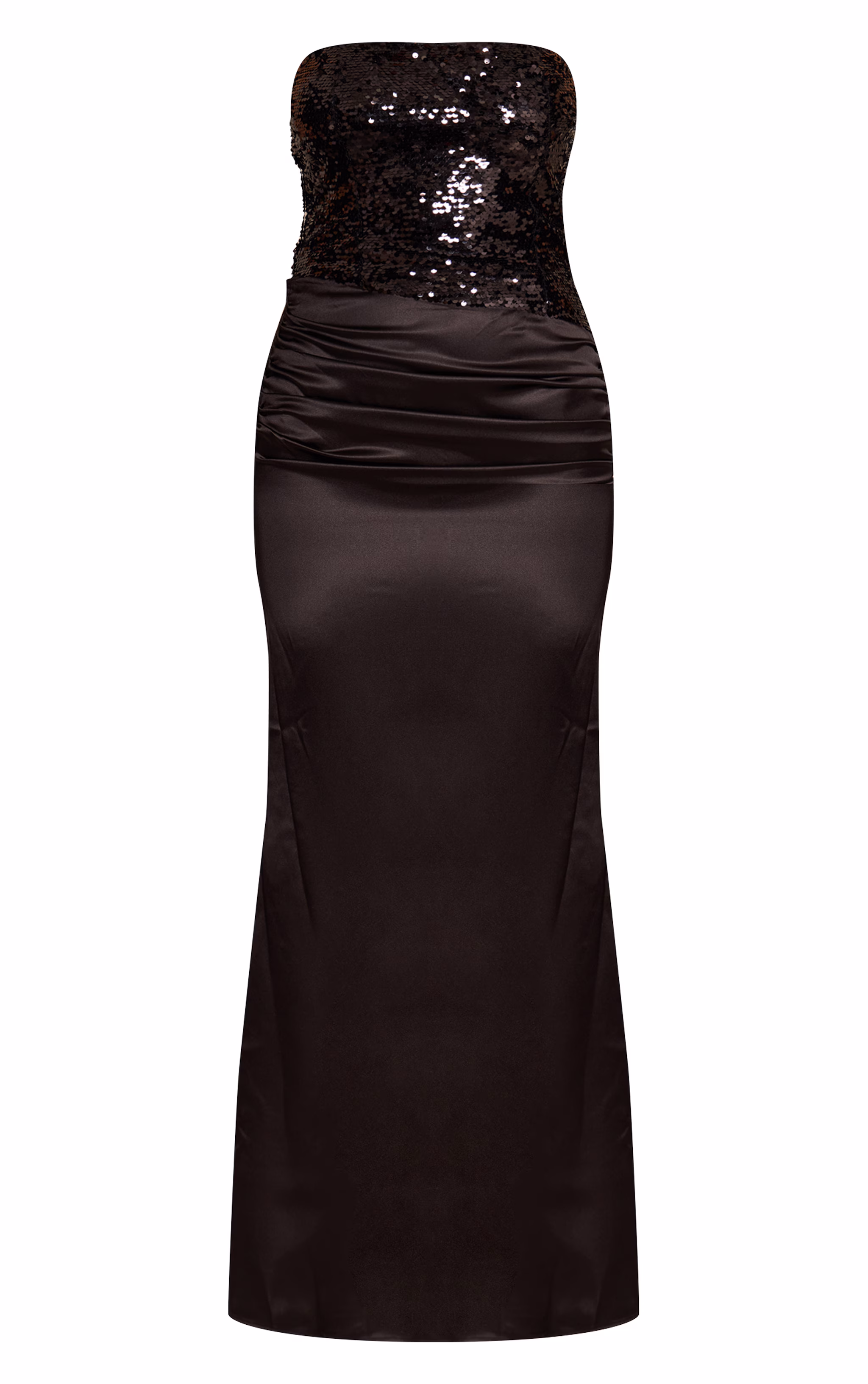 Black Sequin Asymmetric Maxi Dress