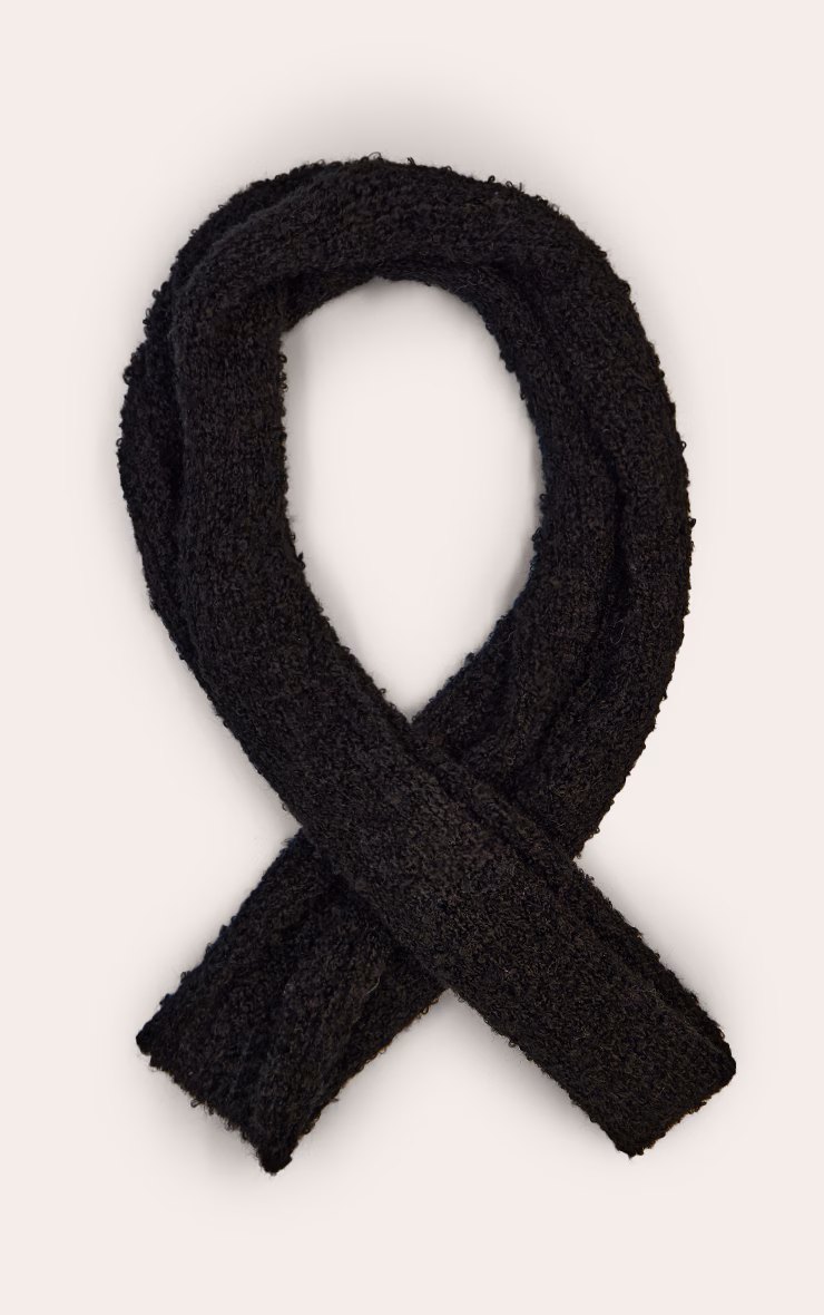 Black Skinny Knit Scarf